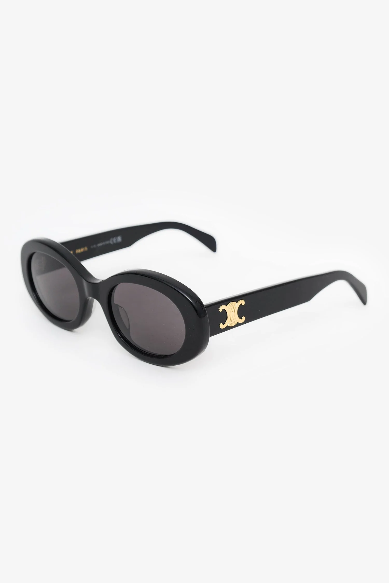 Celine Black Frame Triomphe Oval Sunglasses - Image 2