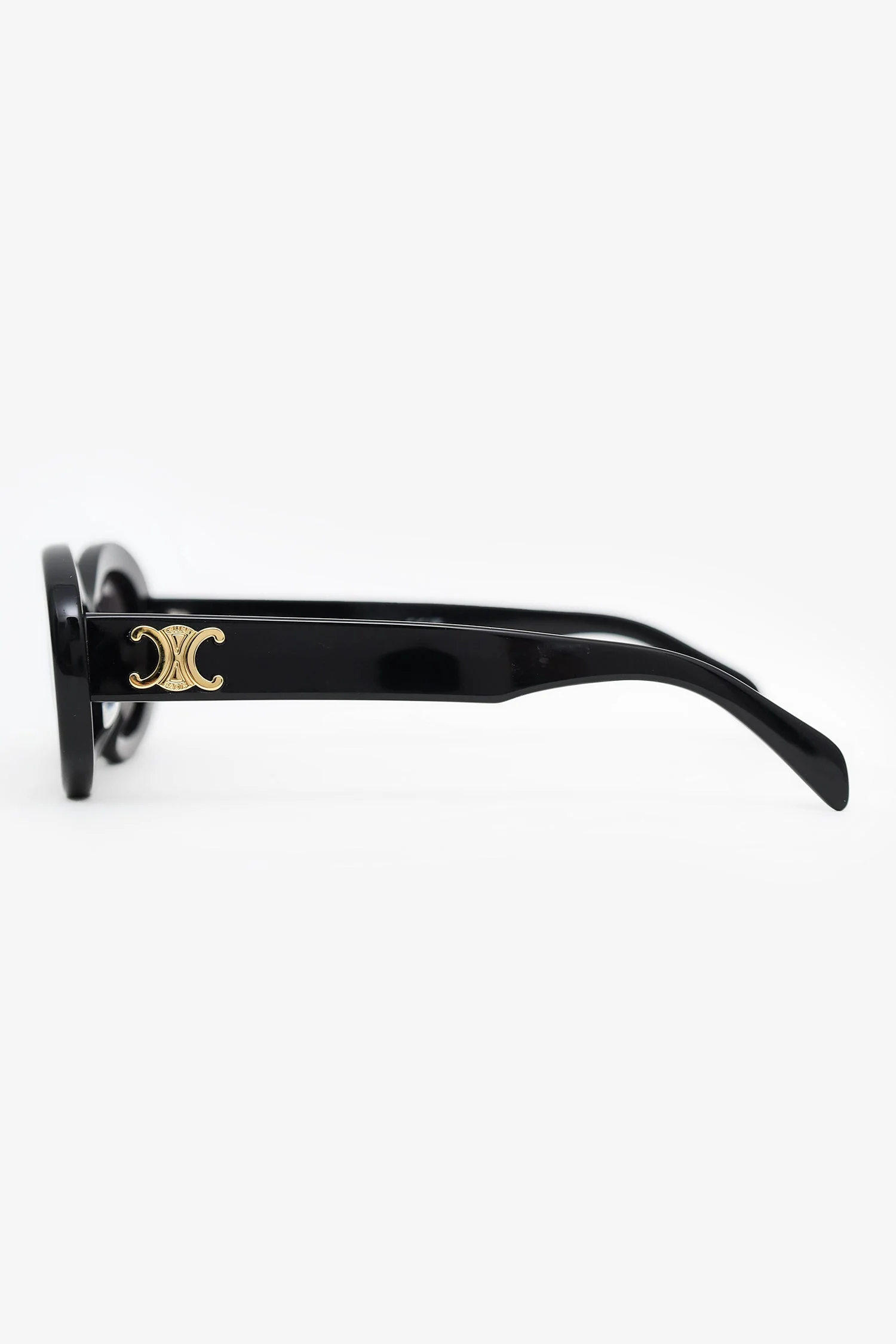 Celine Black Frame Triomphe Oval Sunglasses - Image 3