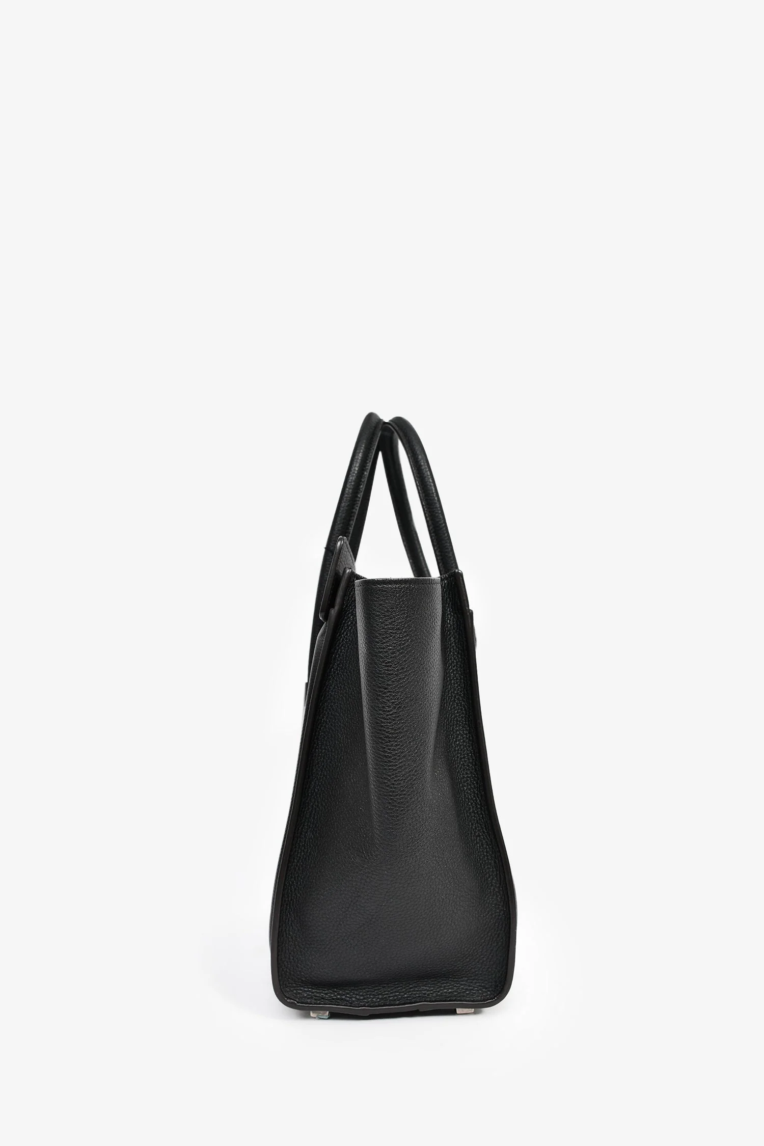 Celine Black Grained Leather Micro Luggage Tote - Image 3