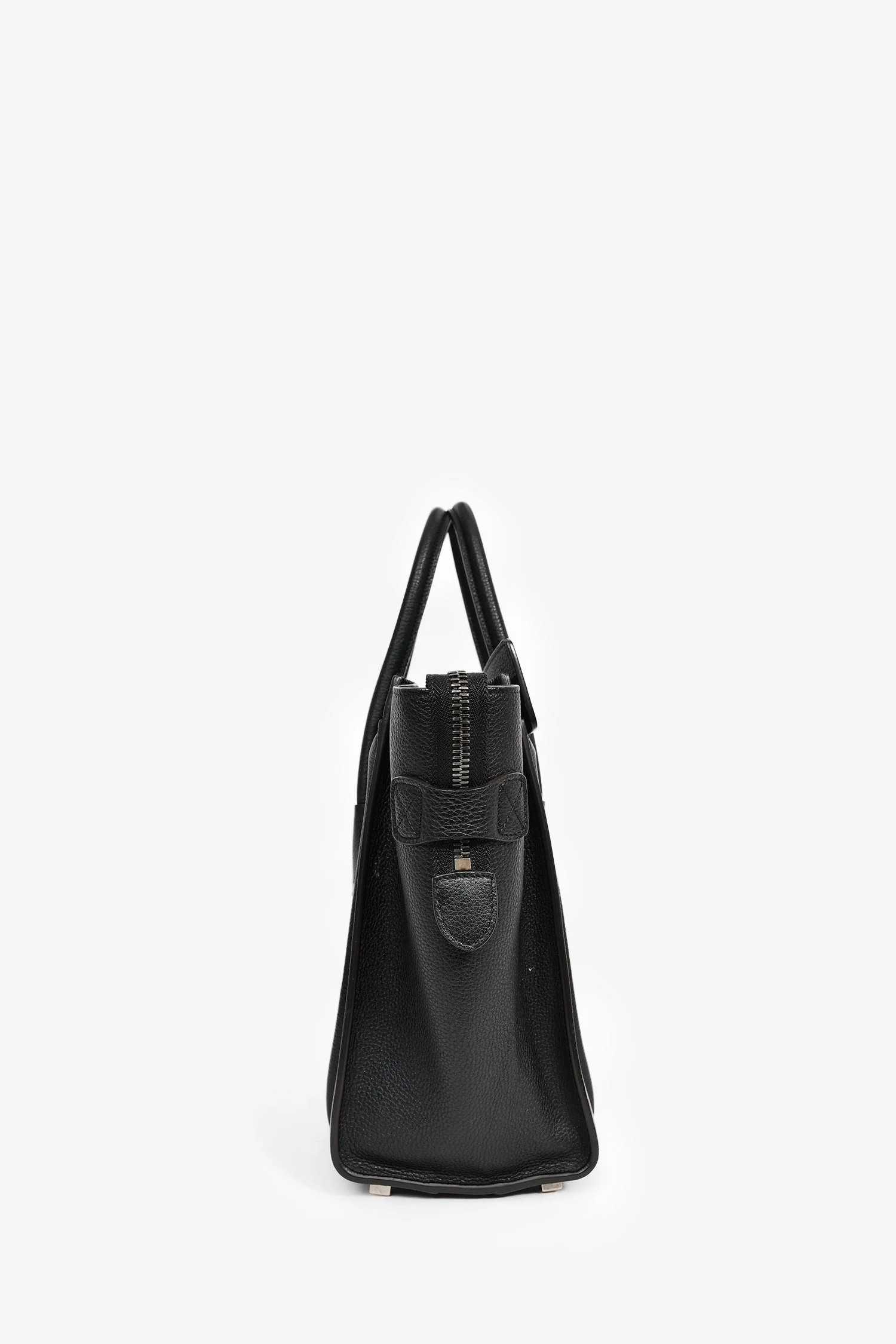 Celine Black Grained Leather Micro Luggage Tote - Image 4