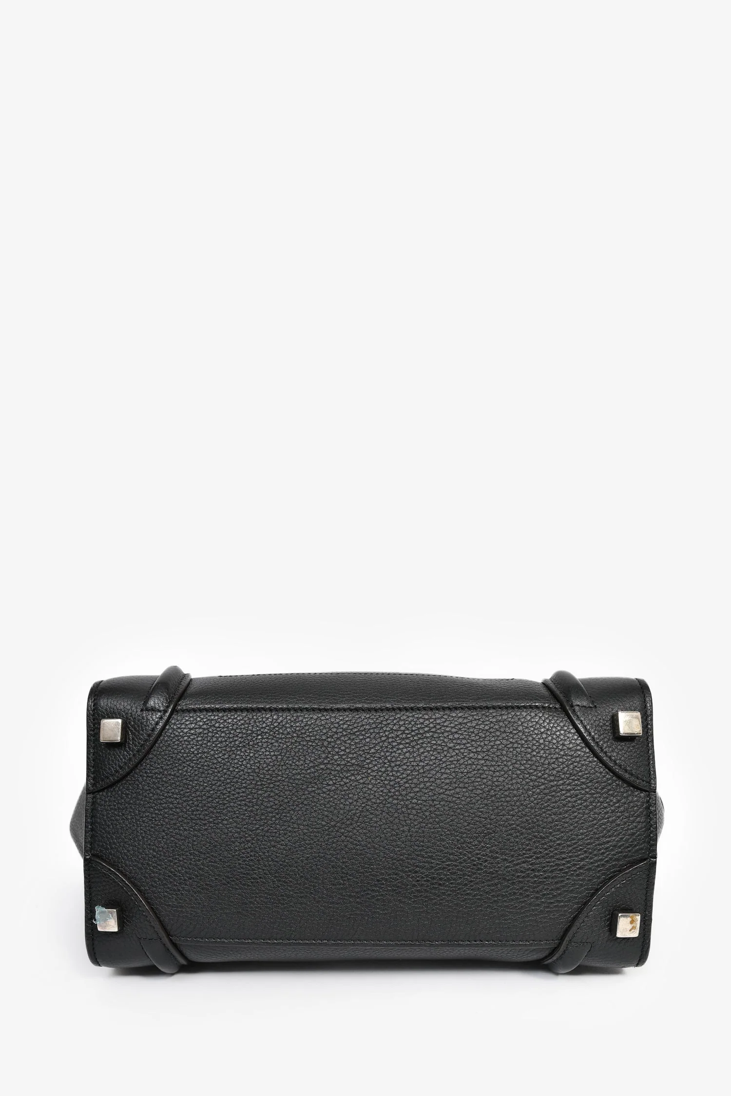 Celine Black Grained Leather Micro Luggage Tote - Image 5
