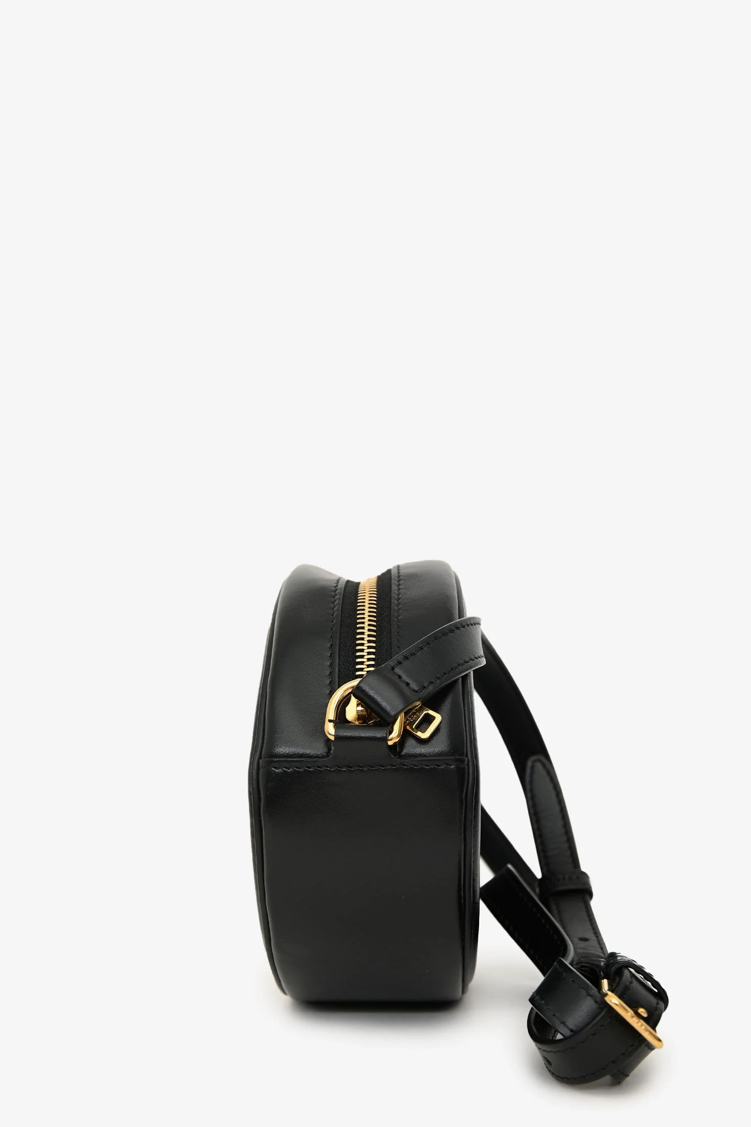 Celine Black Leather Cuir Triomphe Oval Crossbody Bag - Image 4