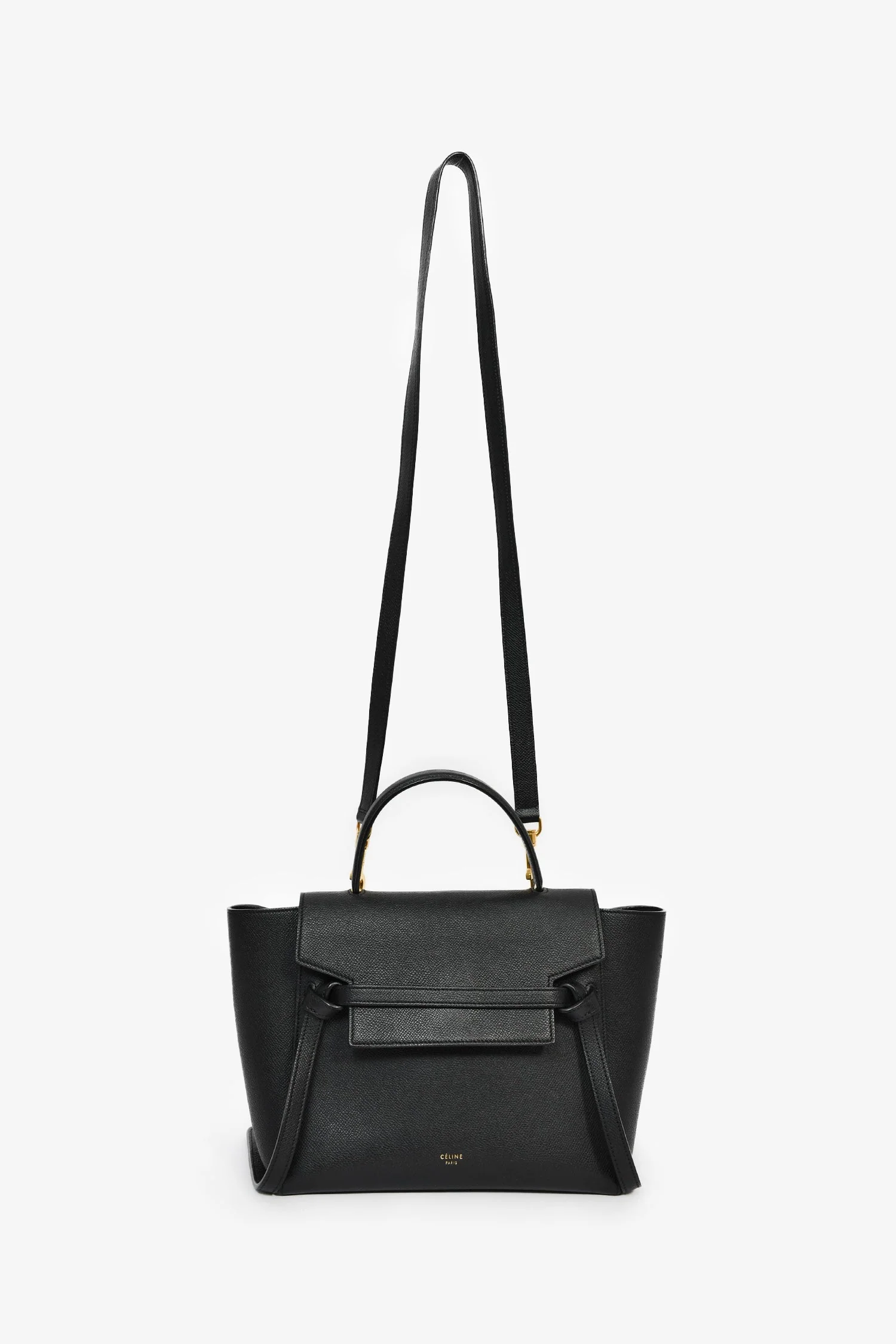 Celine Black Leather Micro Belt Bag With Strap - Image 7