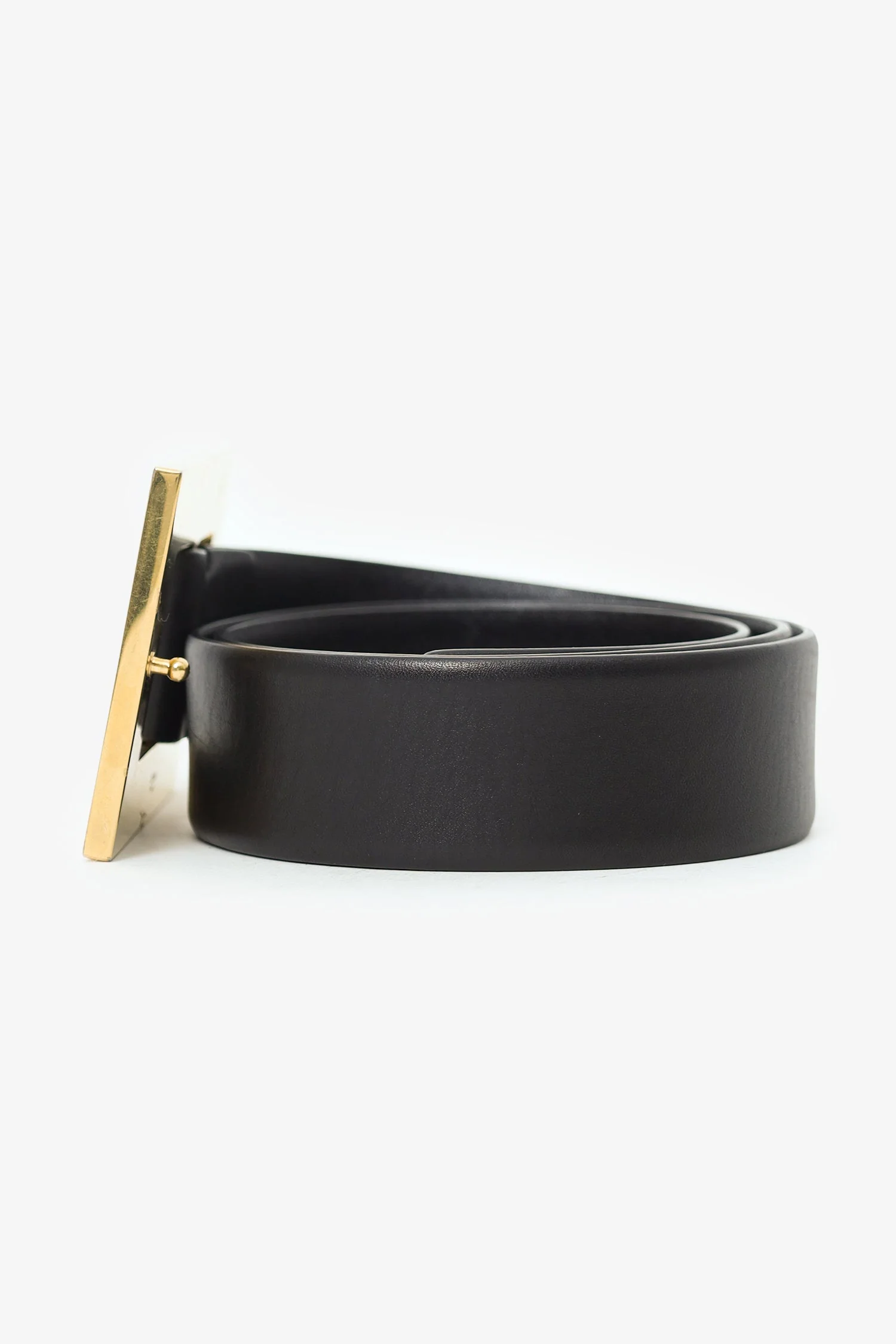 Celine Black Leather Square Buckle Belt Size XS - Image 2