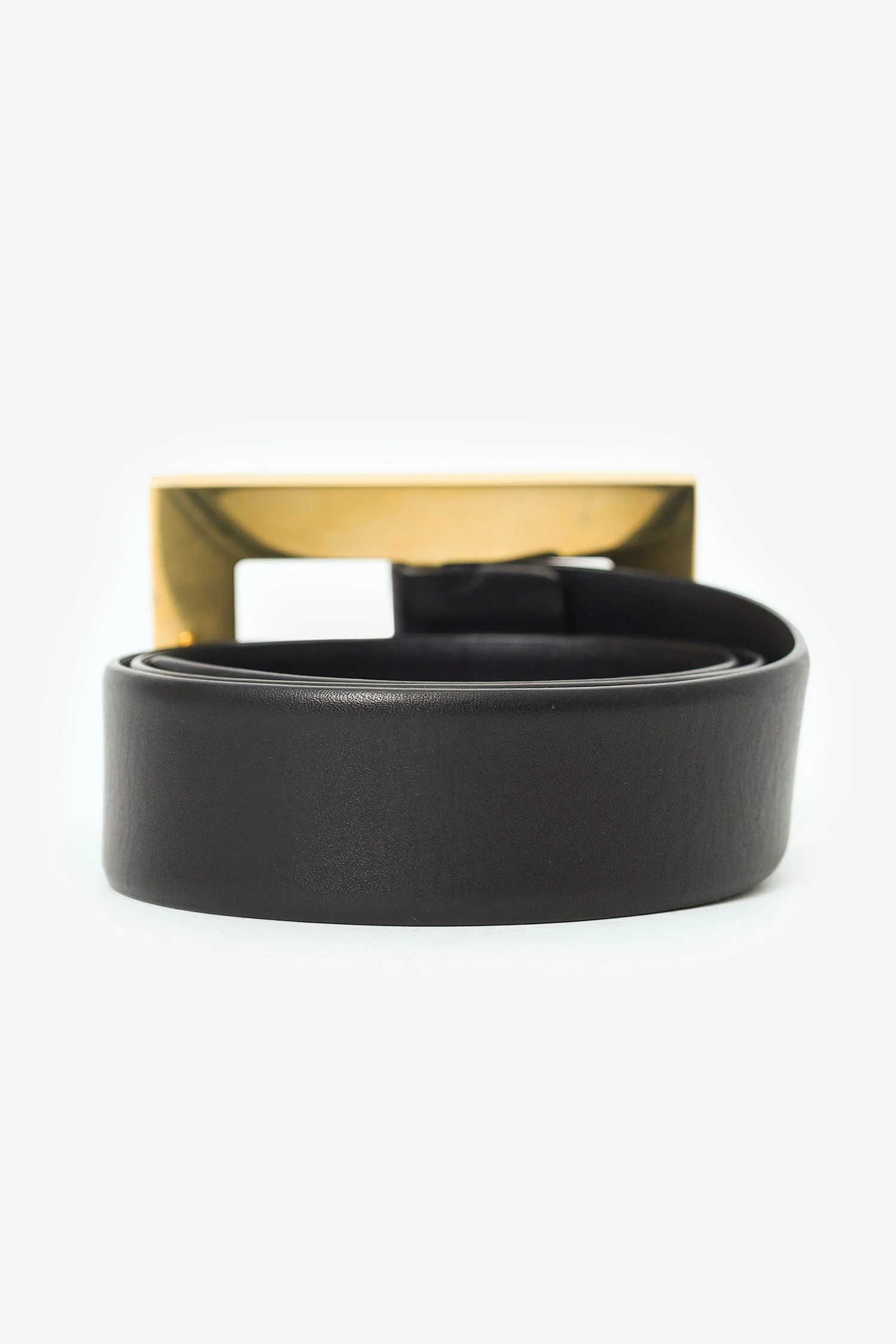 Celine Black Leather Square Buckle Belt Size XS - Image 3