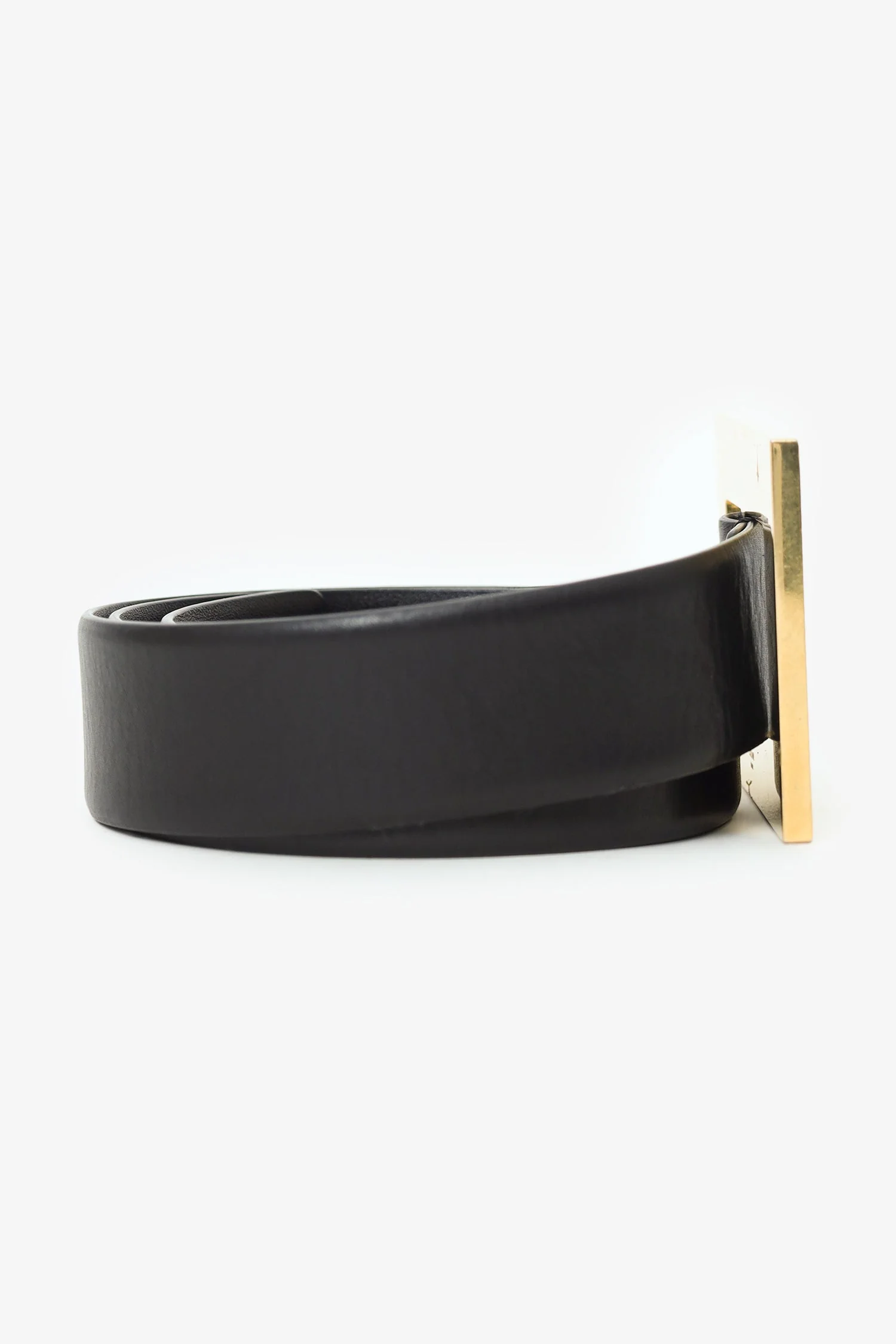 Celine Black Leather Square Buckle Belt Size XS - Image 4