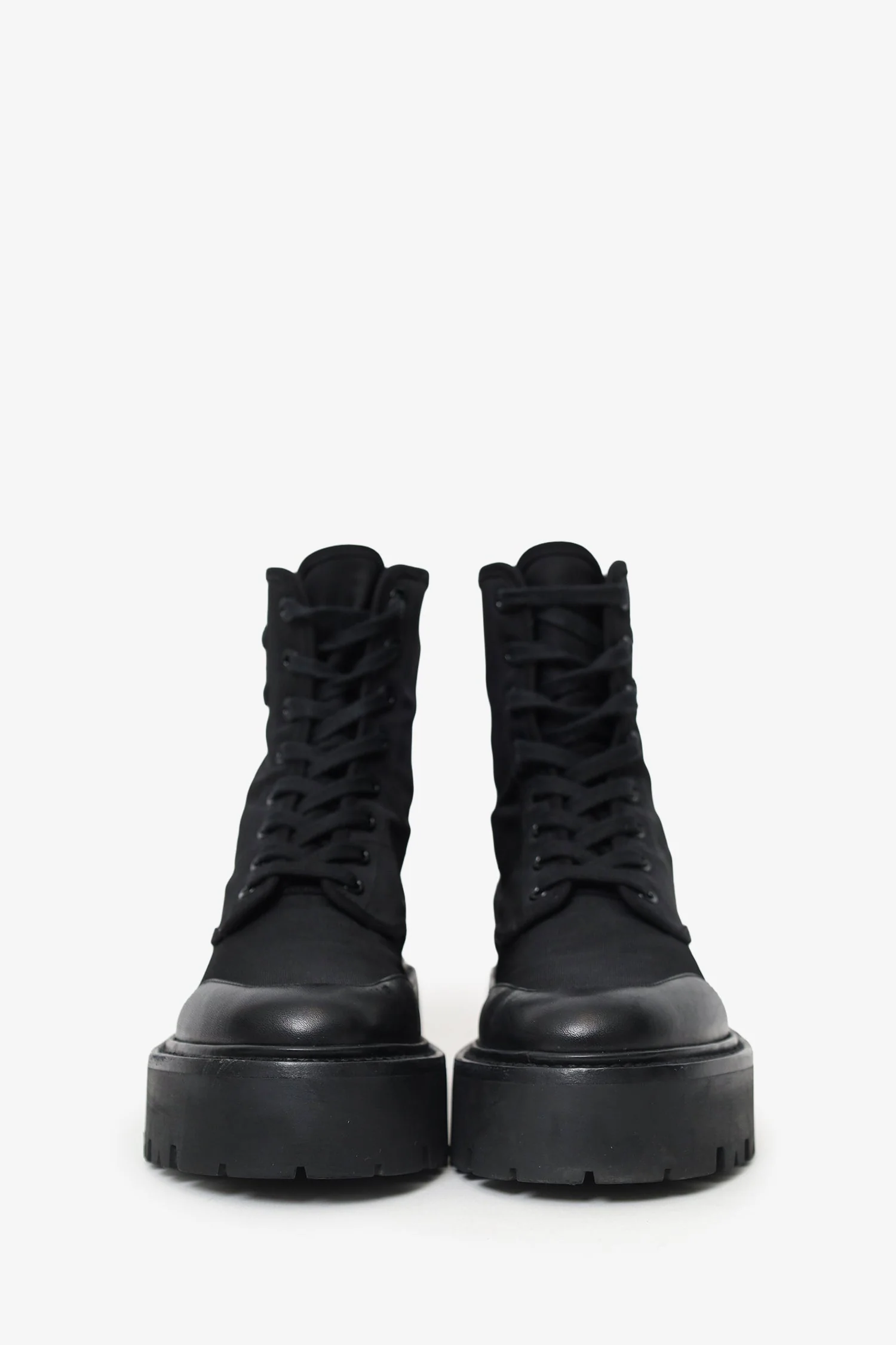 Celine Black Nylon/Leather 'Bulky' Boots Size 37 - Image 3