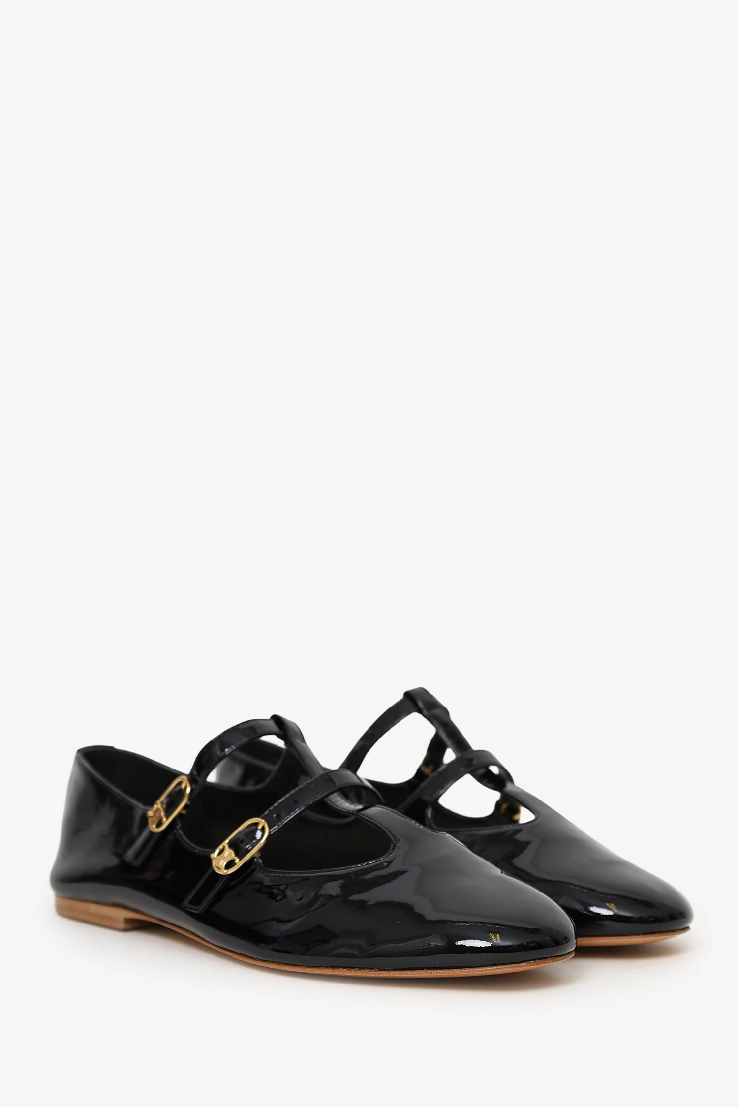 Celine Black Patent Leather Mary-Jane Flats Size 39 - Image 2
