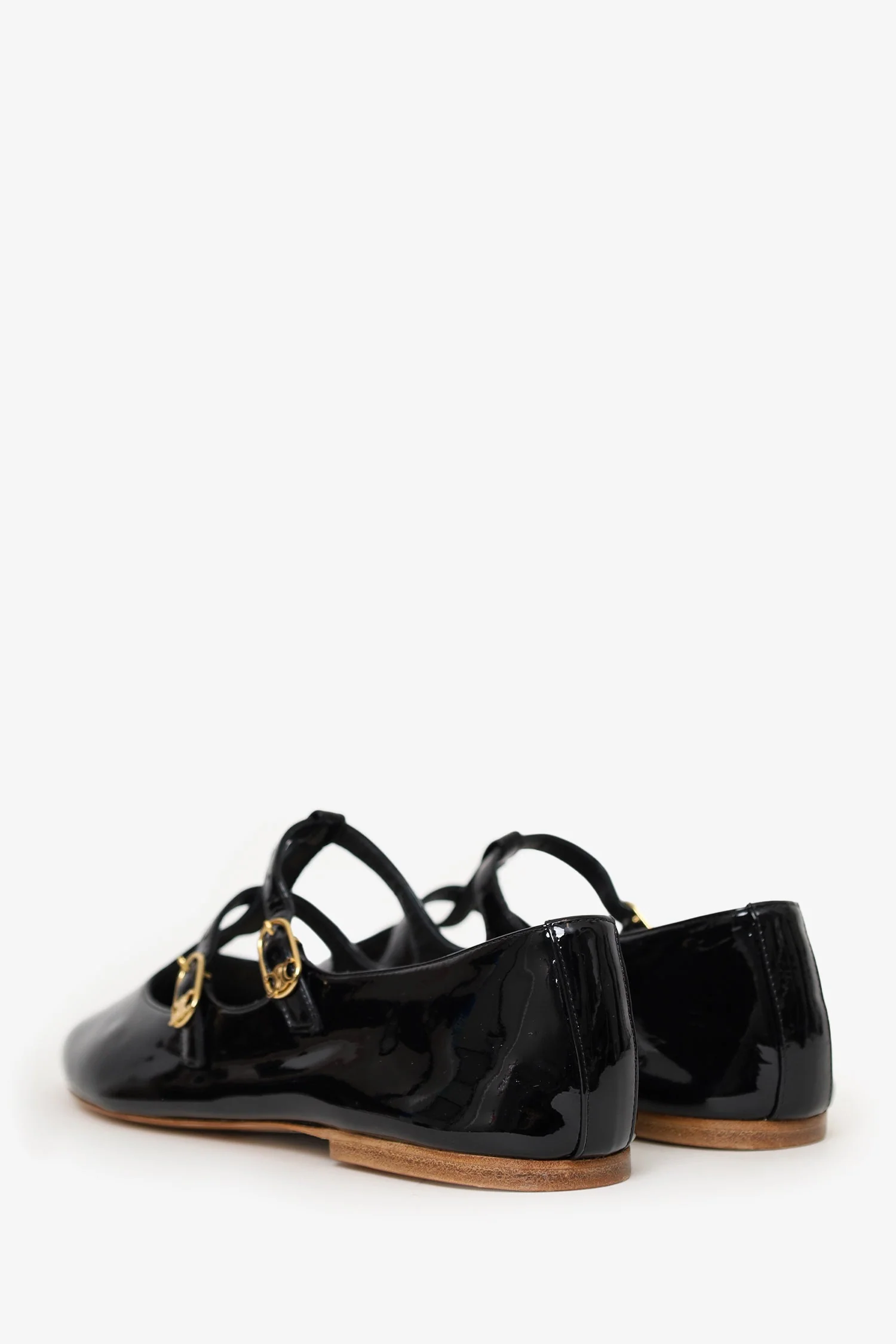 Celine Black Patent Leather Mary-Jane Flats Size 39 - Image 4