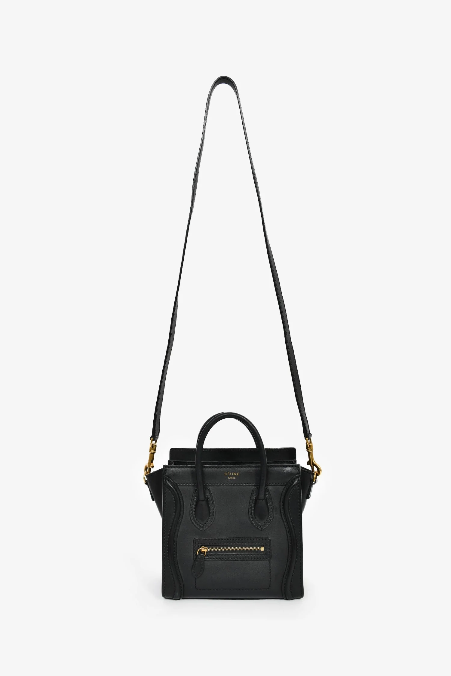 Celine Black Smooth Calfskin Mini Luggage Tote - Image 7