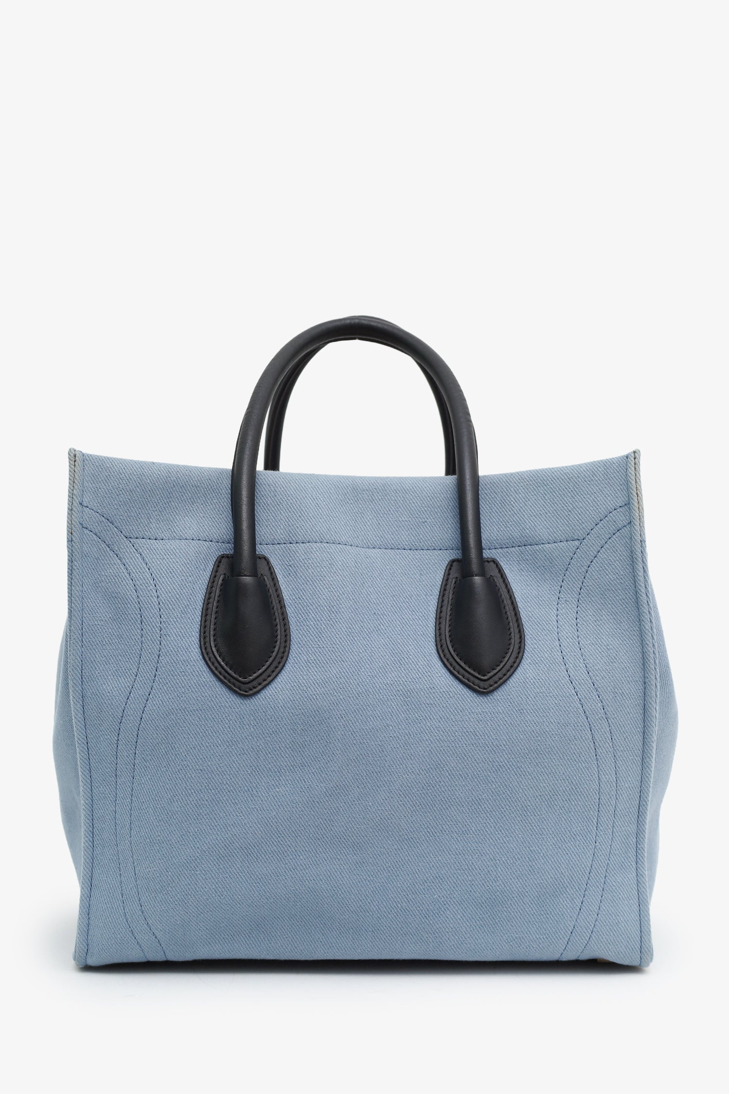 Celine Blue Denim Medium Luggage Phantom Tote - Image 2