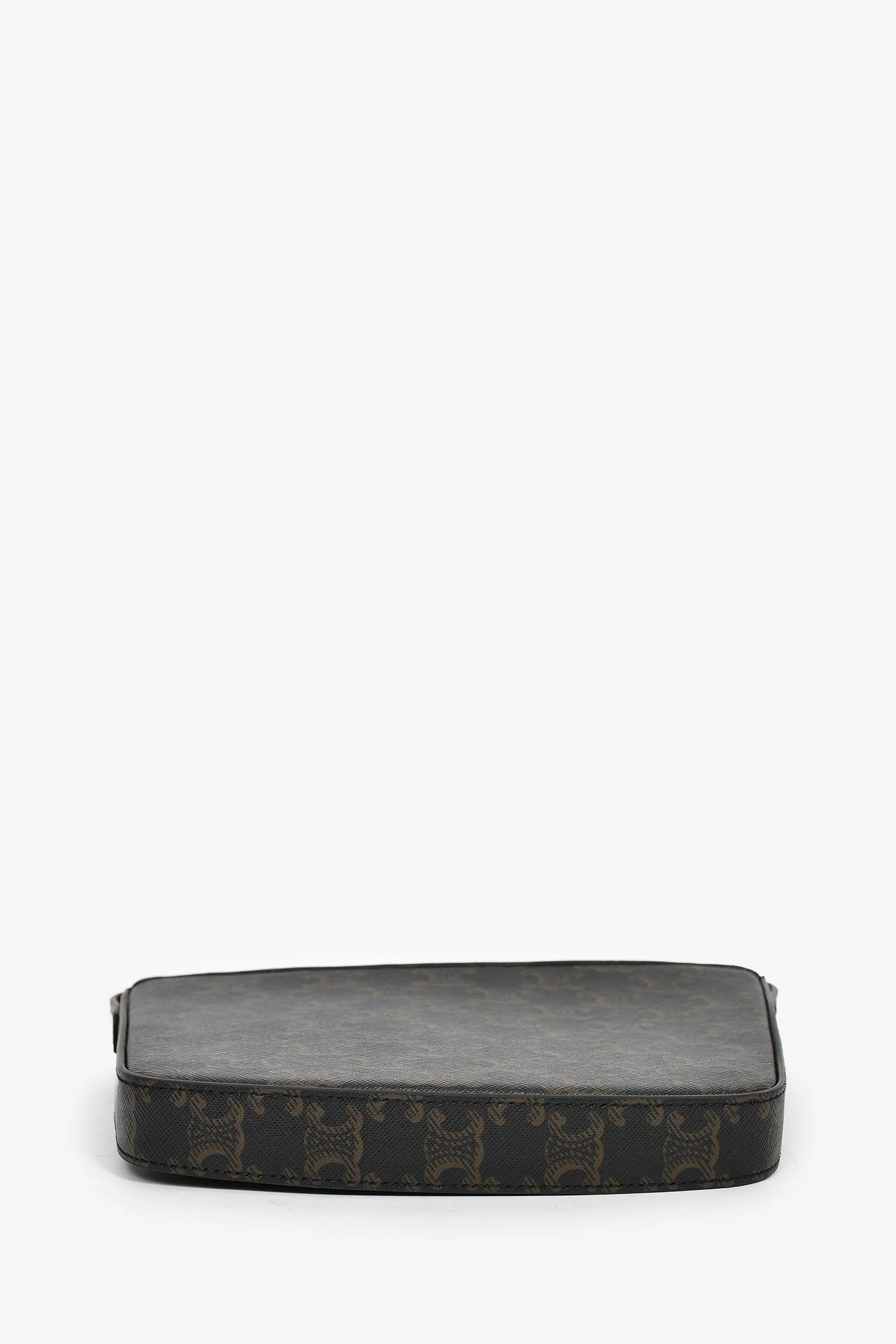 Celine Brown Canvas Triomphe Medium Croque Shoulder Bag - Image 6