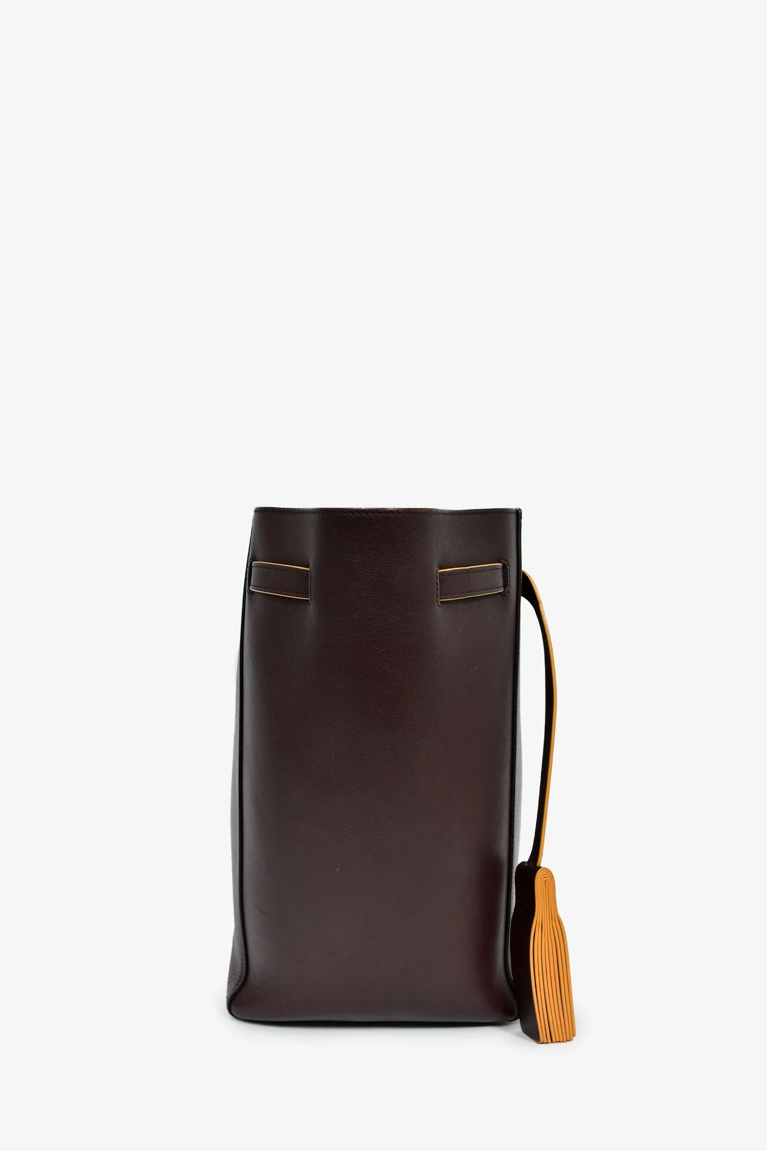 Celine Brown Leather 'Cabas' Phantom Tote Bag With Tassels - Image 3