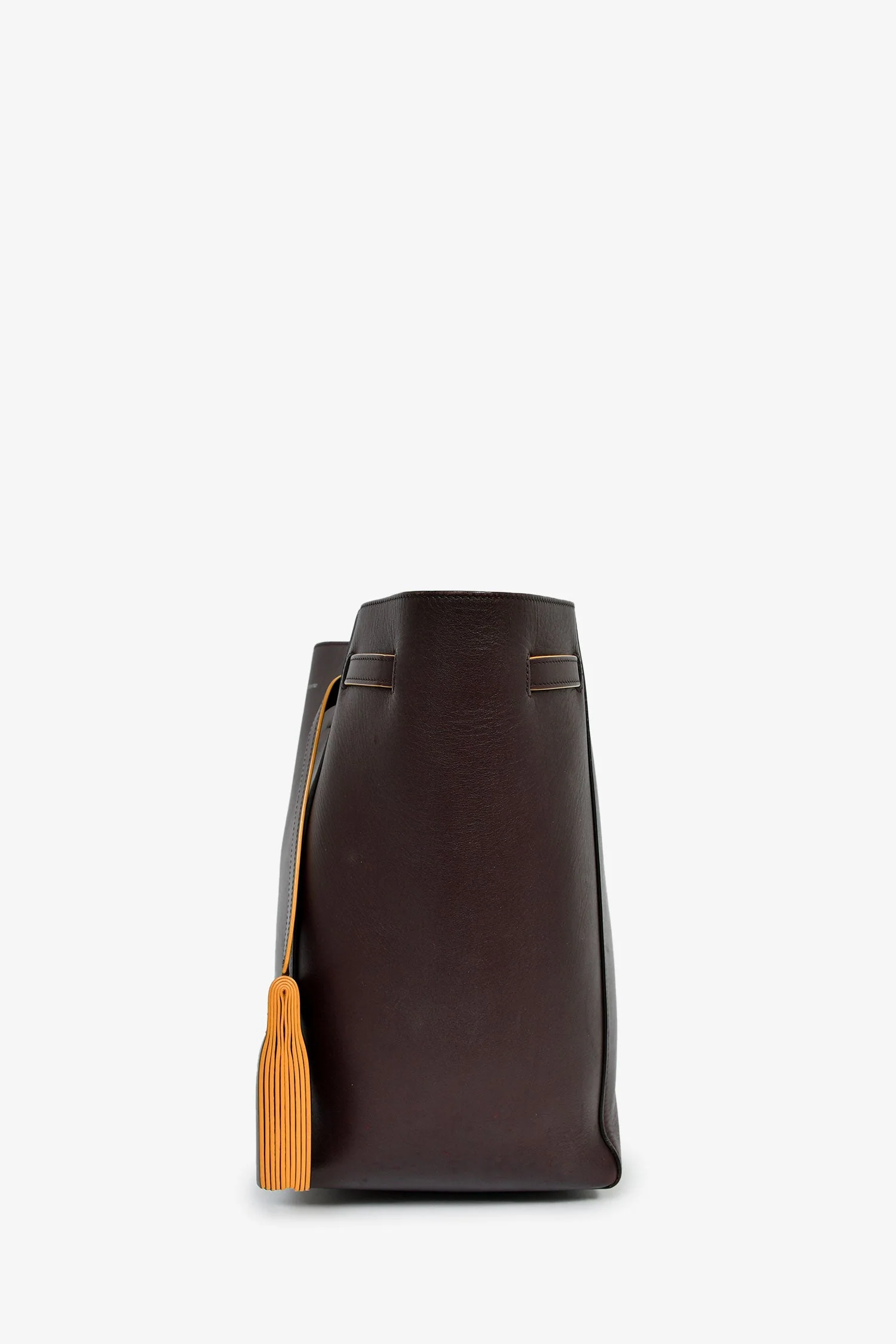 Celine Brown Leather 'Cabas' Phantom Tote Bag With Tassels - Image 4