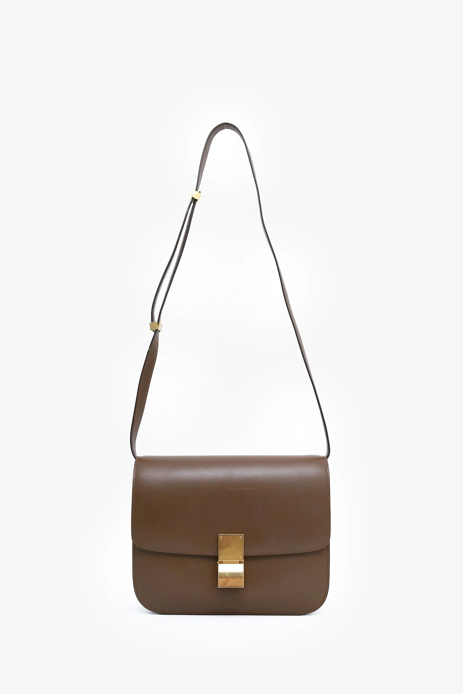 Celine Brown Leather Medium Box Crossbody Bag - Image 6