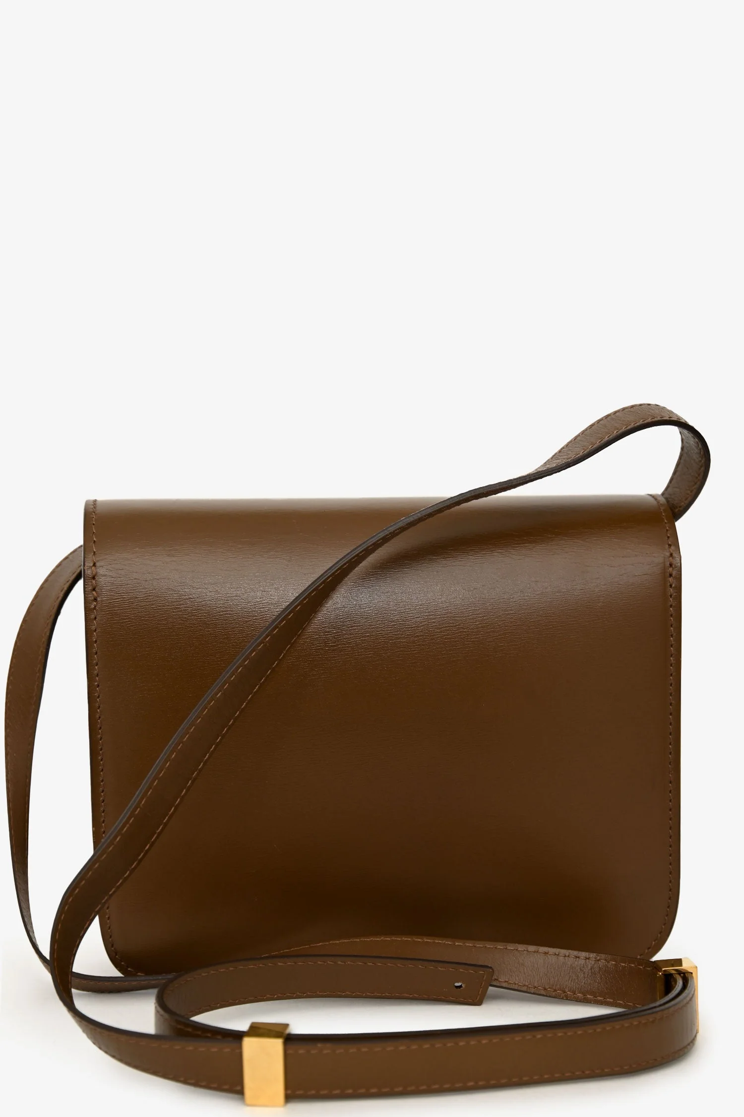 Celine Brown Leather Small Box Crossbody Bag - Image 2