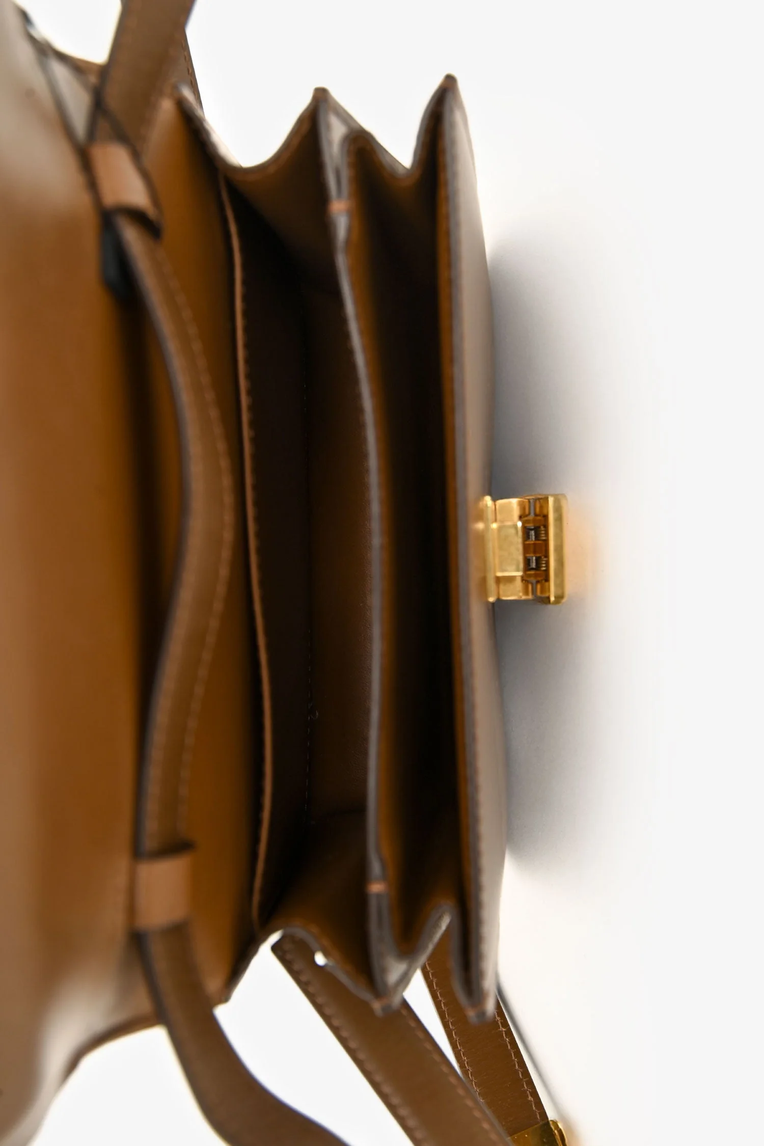 Celine Brown Leather Small Box Crossbody Bag - Image 6