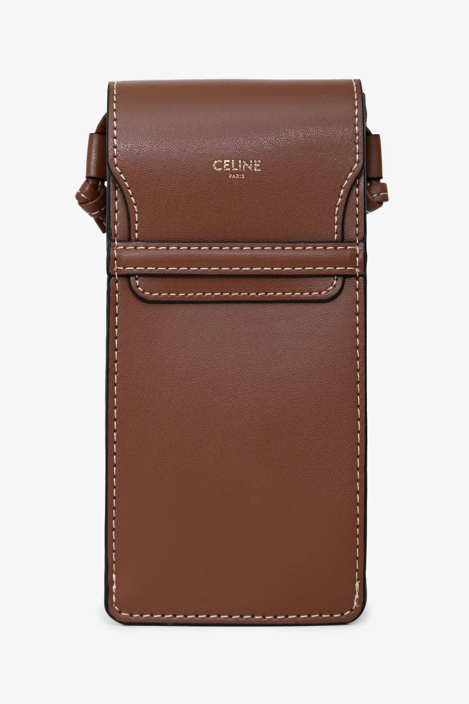 Celine Brown Leather Sunglass Pouch