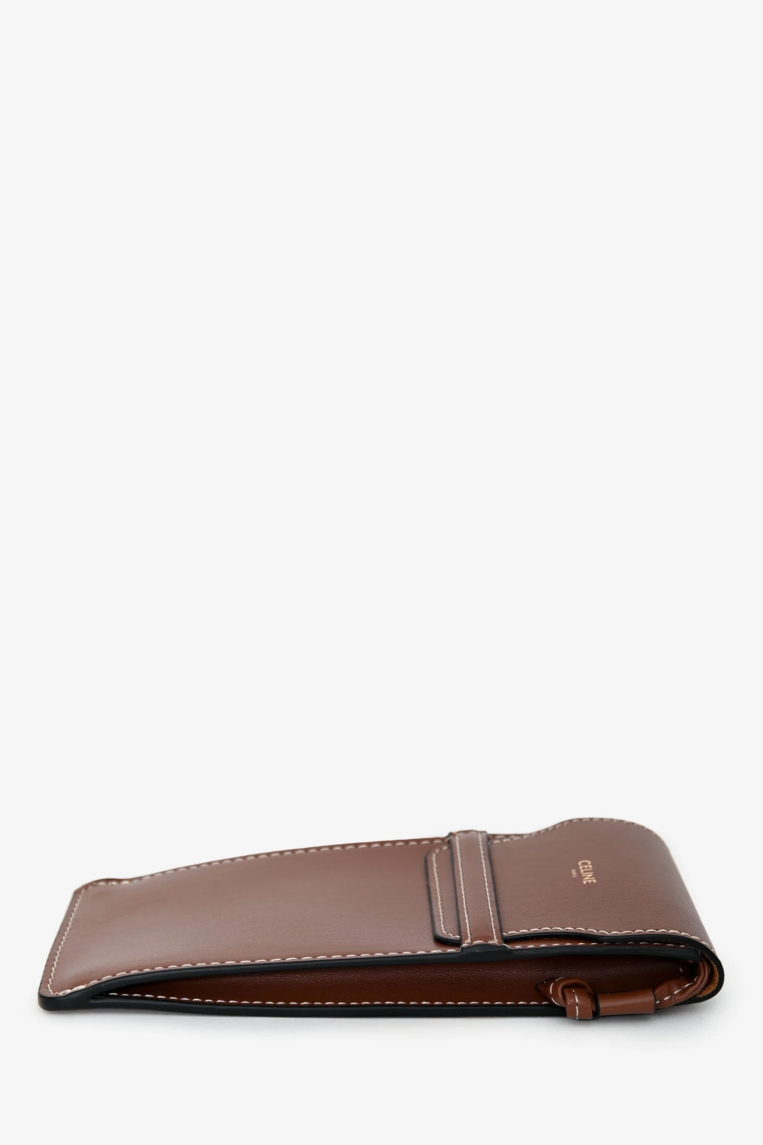 Celine Brown Leather Sunglass Pouch - Image 4