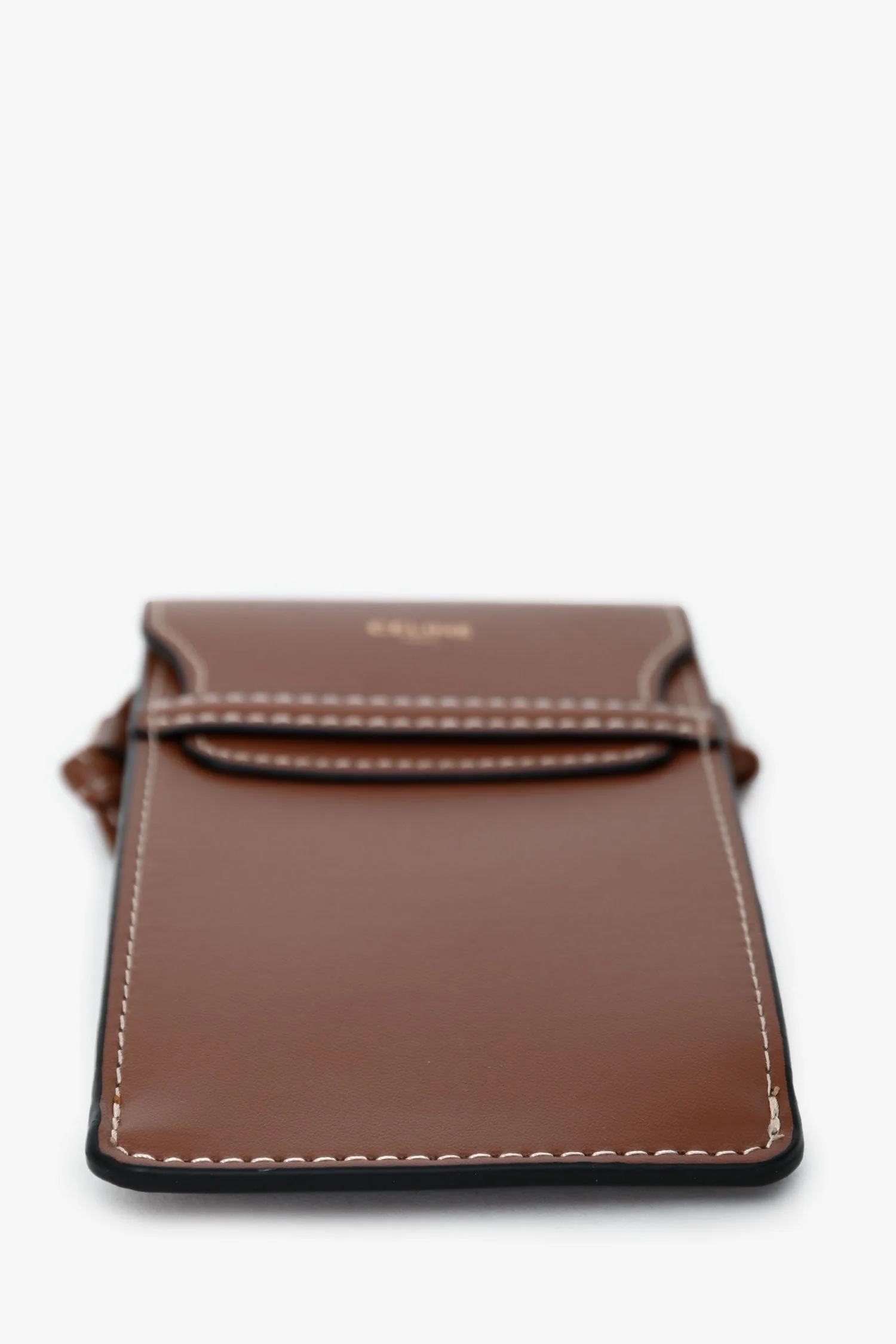 Celine Brown Leather Sunglass Pouch - Image 5