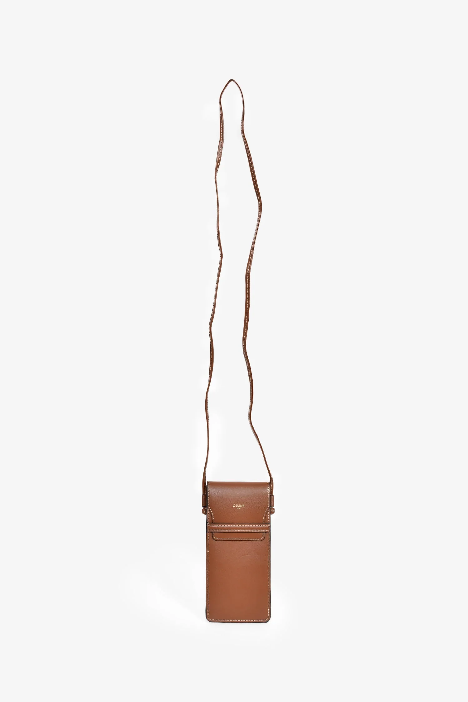 Celine Brown Leather Sunglass Pouch - Image 7