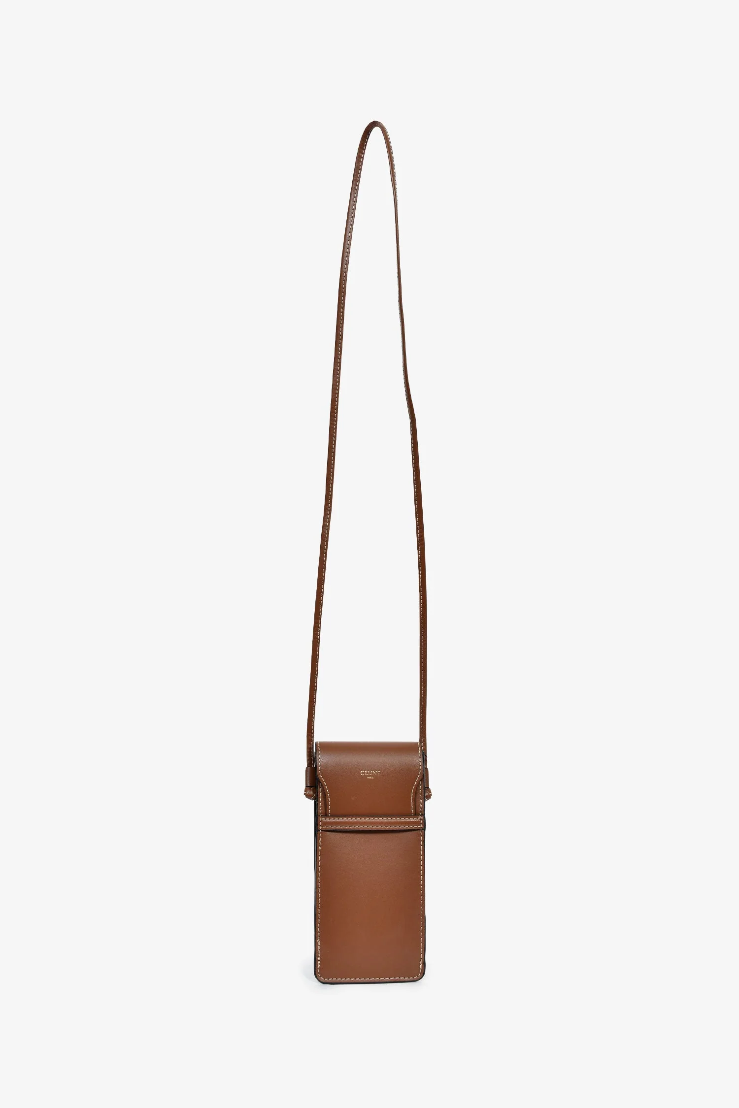 Celine Brown Leather Sunglass Pouch - Image 6