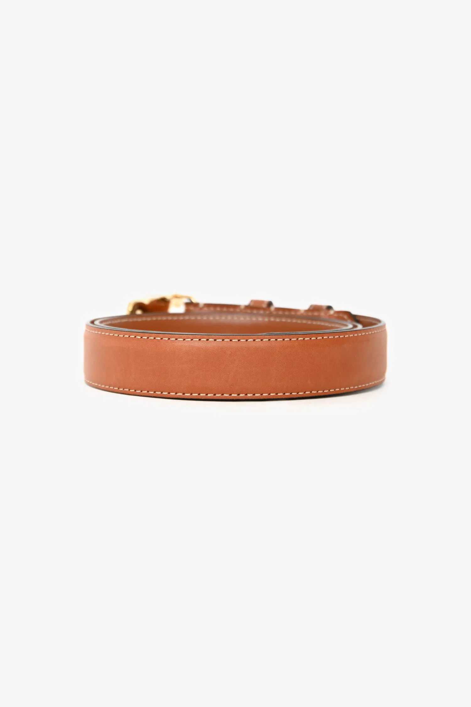 Celine Brown Leather Triomphe Belt Size 80 - Image 4