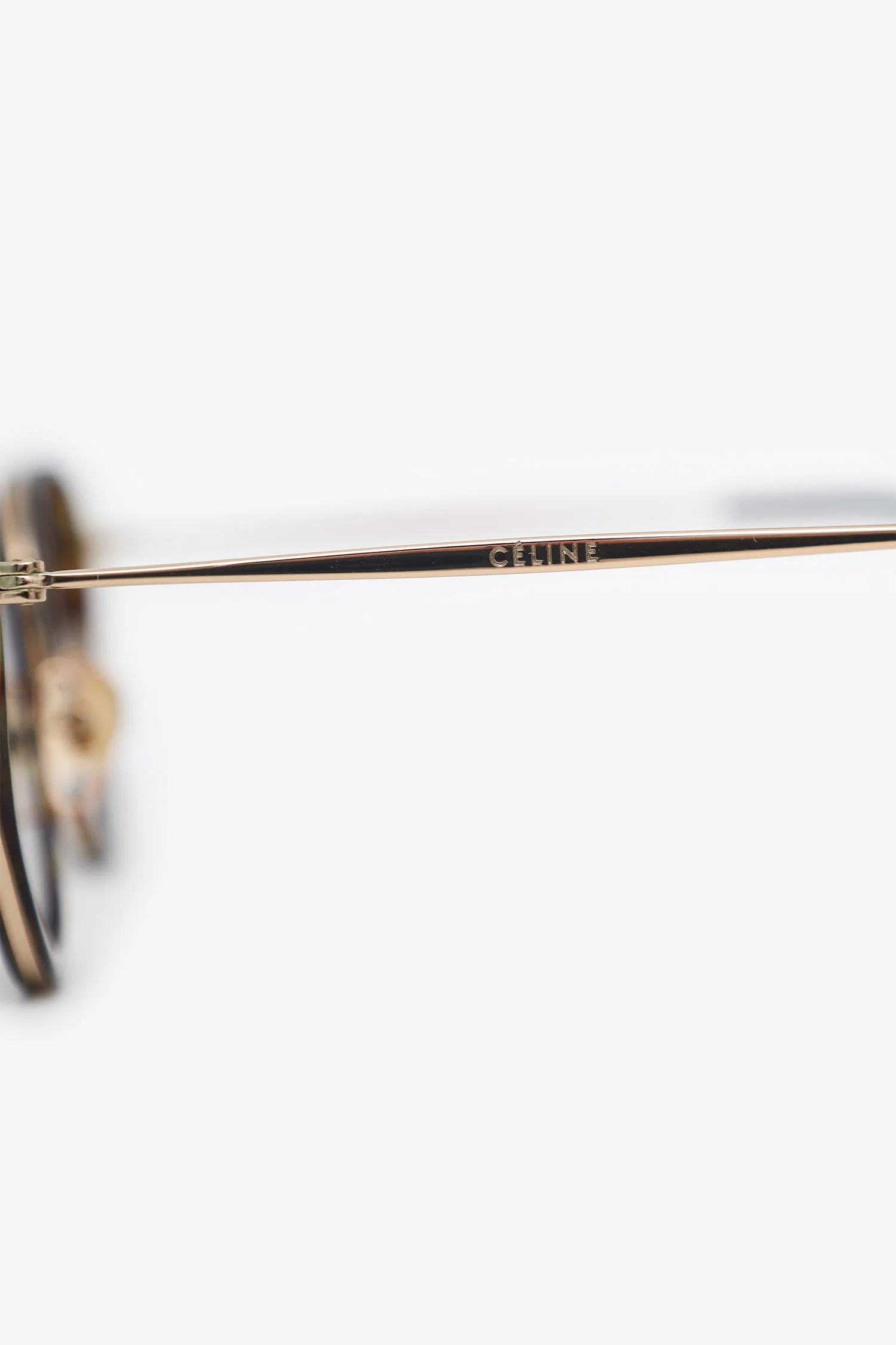 Celine Brown Round Frame Sunglasses With Leather Case - Image 4
