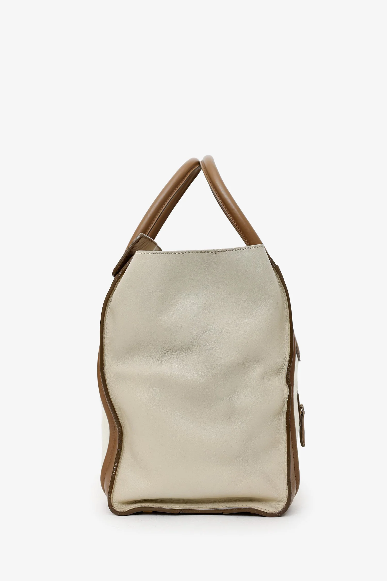 Celine Brown/Taupe Leather Mini Luggage Tote - Image 3