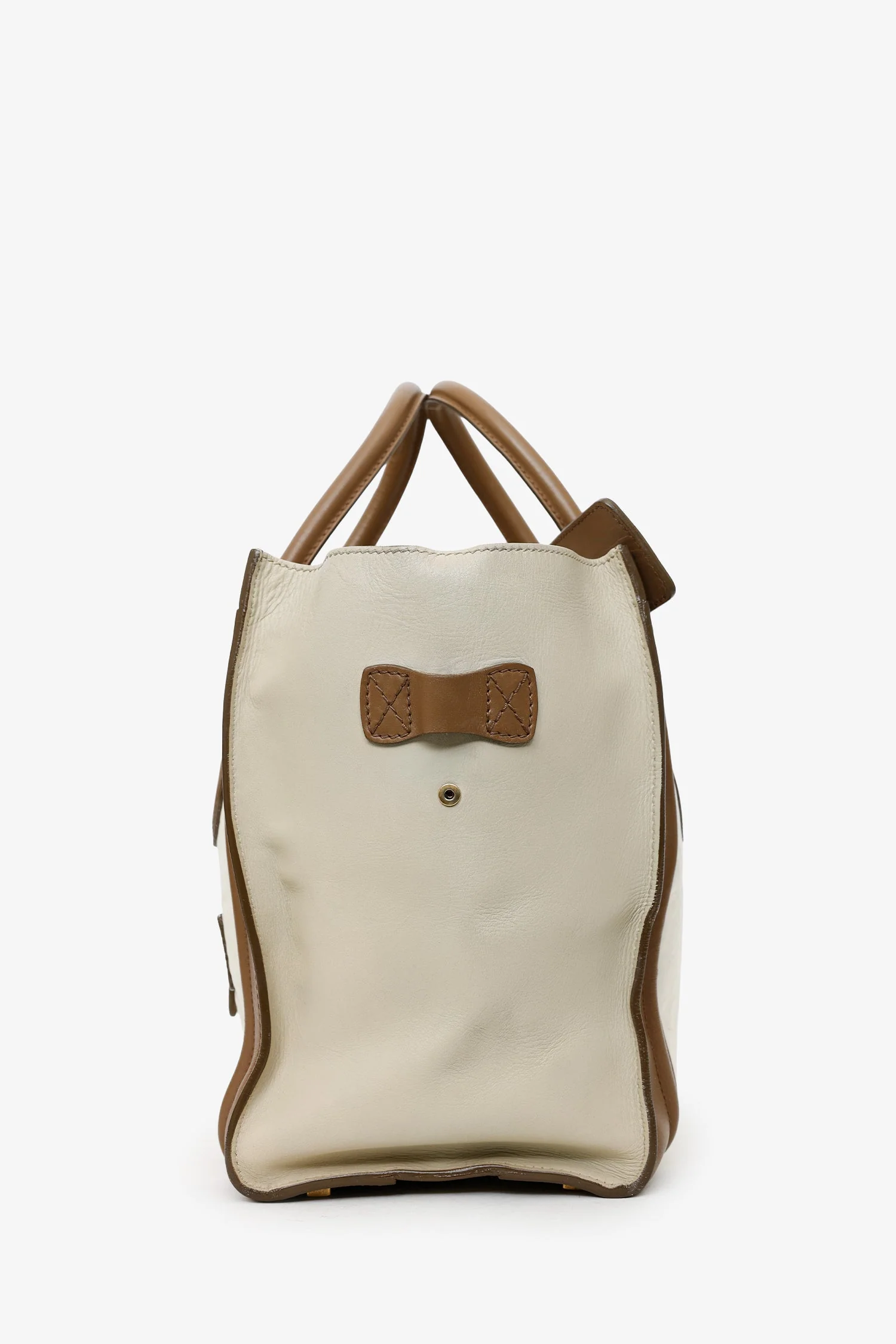 Celine Brown/Taupe Leather Mini Luggage Tote - Image 4
