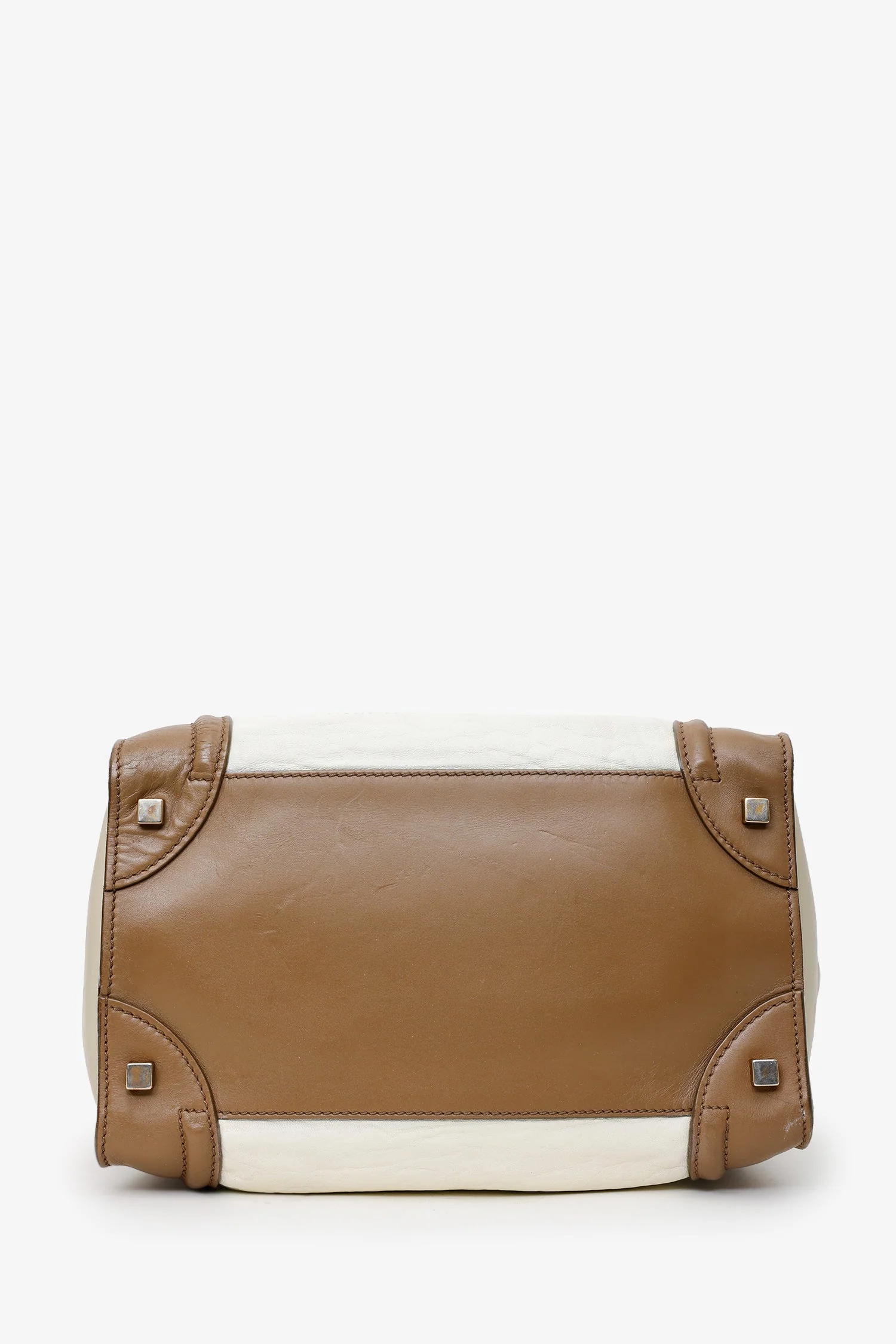 Celine Brown/Taupe Leather Mini Luggage Tote - Image 5
