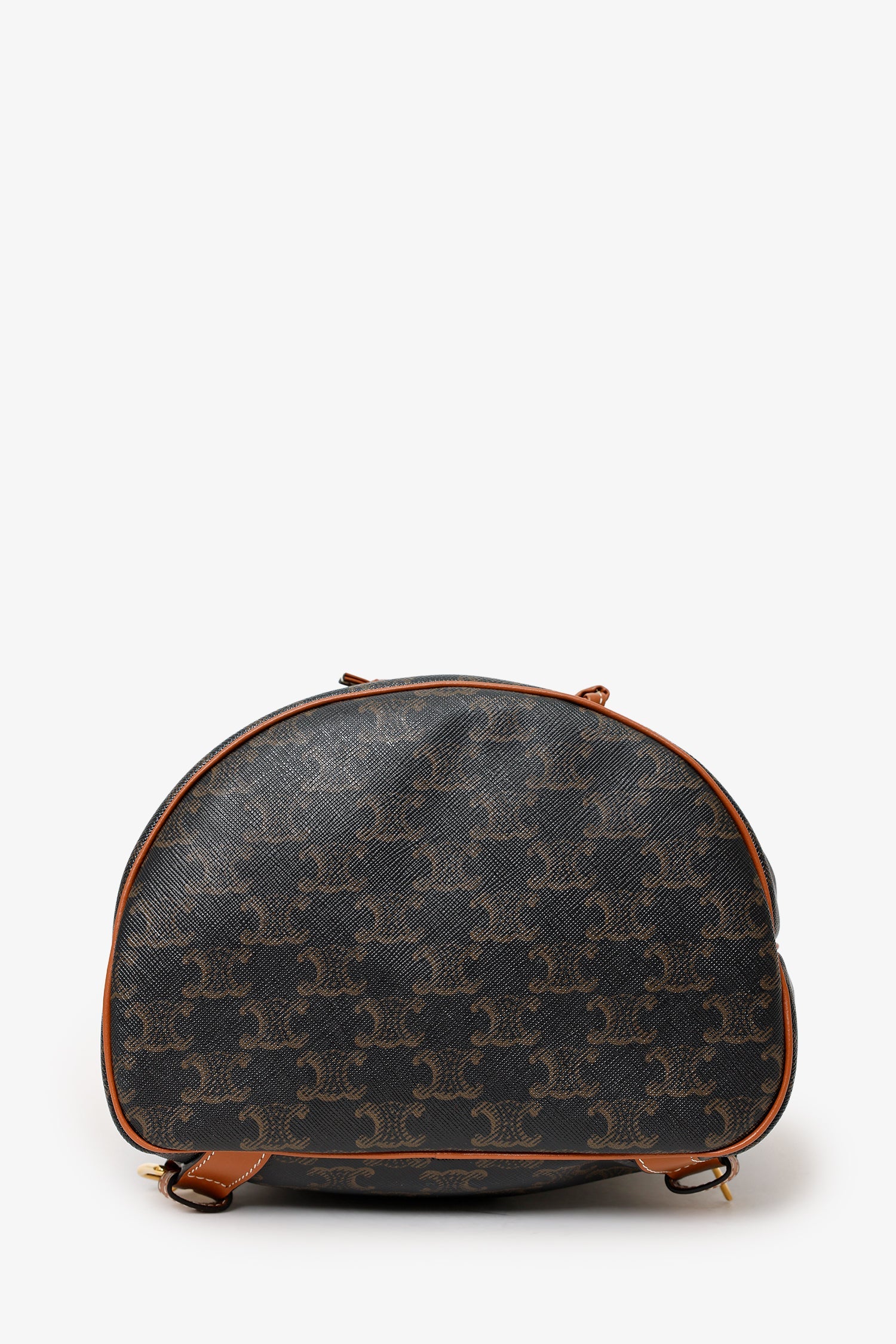 Celine Brown Triomphe Canvas/Calfskin Medium Backpack - Image 5