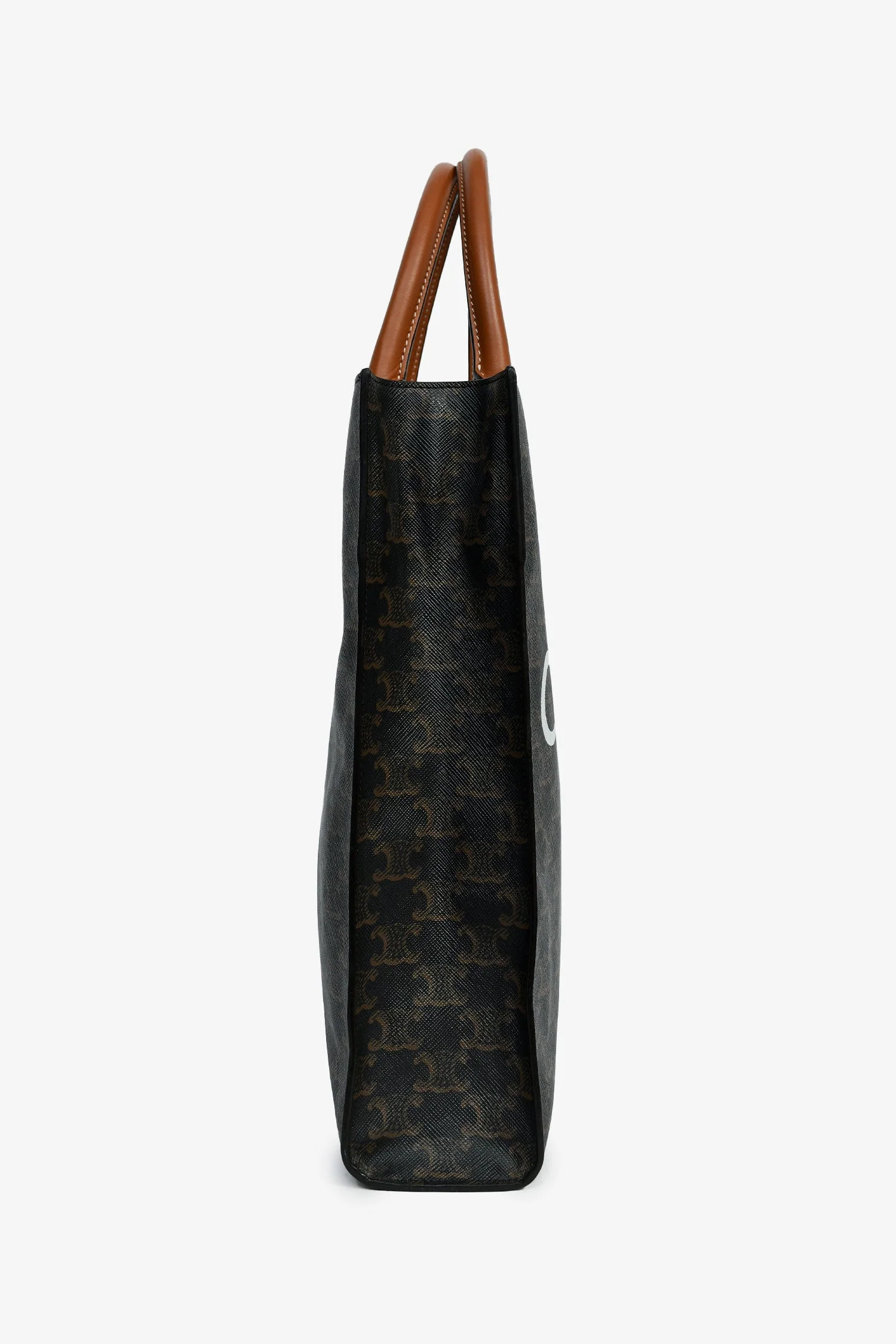 Celine Brown Triomphe Canvas Small Vertical Tote - Image 3