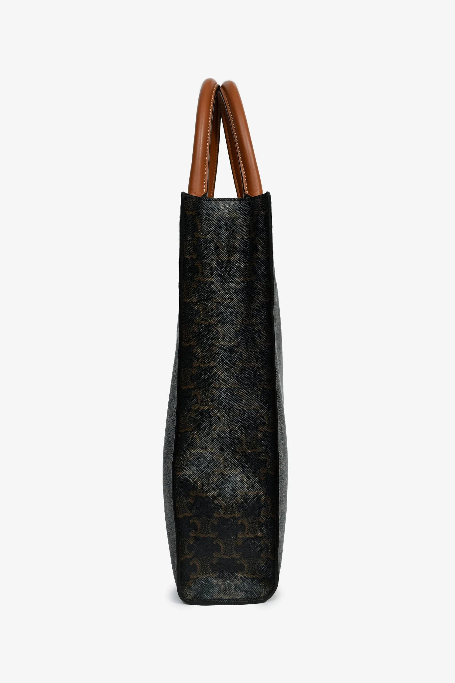 Celine Brown Triomphe Canvas Small Vertical Tote - Image 4