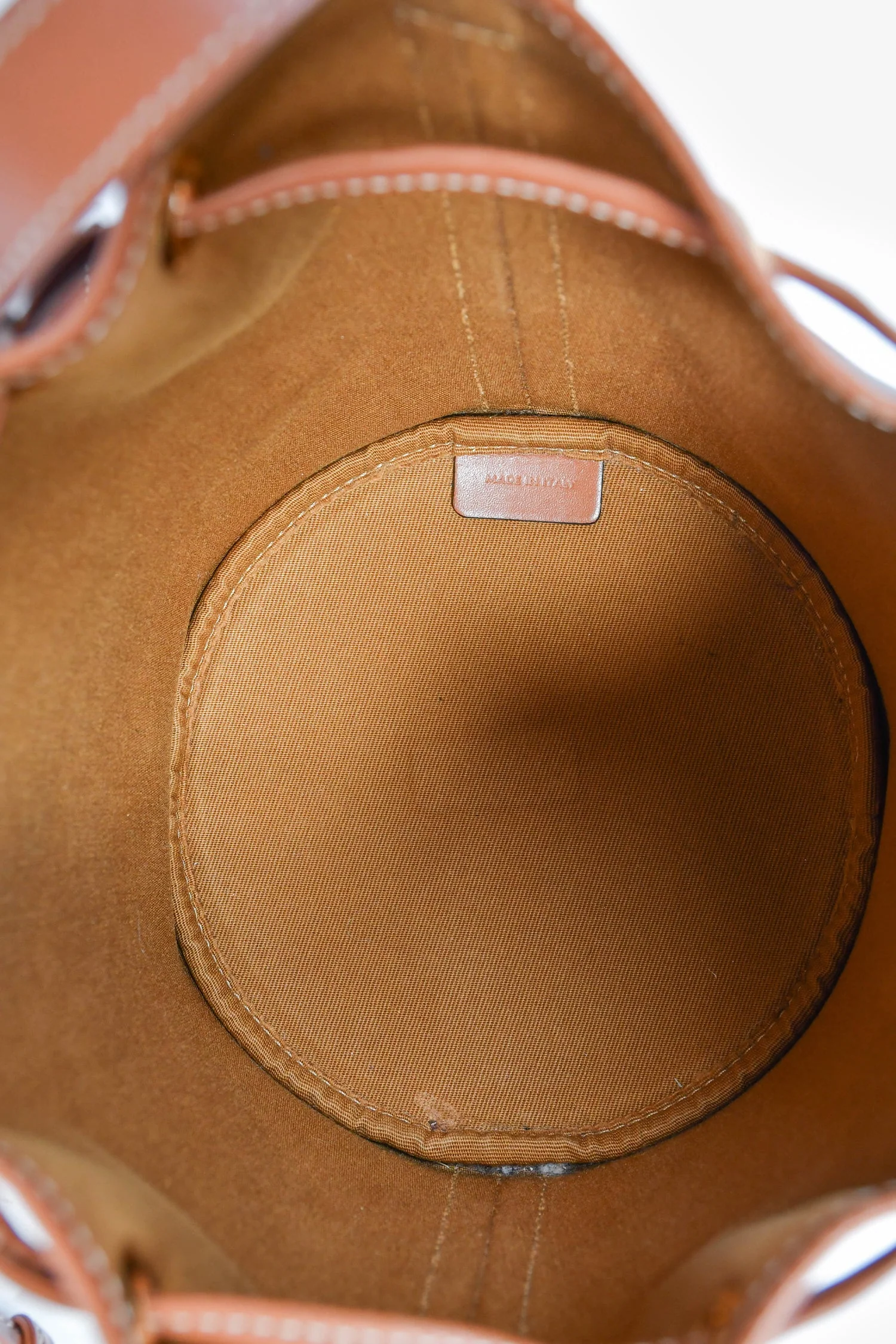 Celine Brown Triomphe Monogram Canvas Small Drawstring Bucket Bag - Image 7