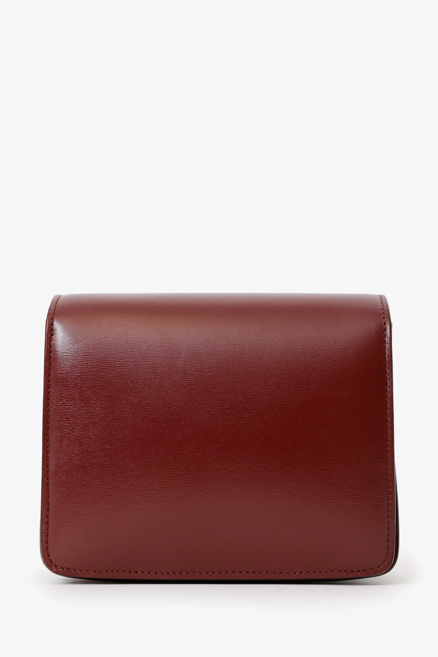 Celine Burgundy Leather Small Box Bag - Image 3