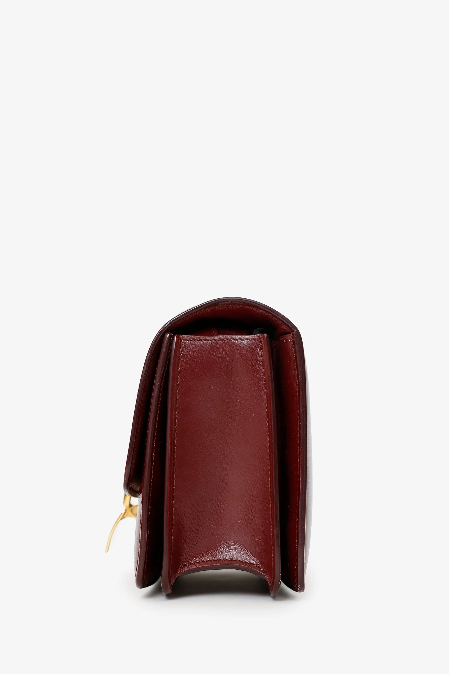 Celine Burgundy Leather Small Box Bag - Image 4
