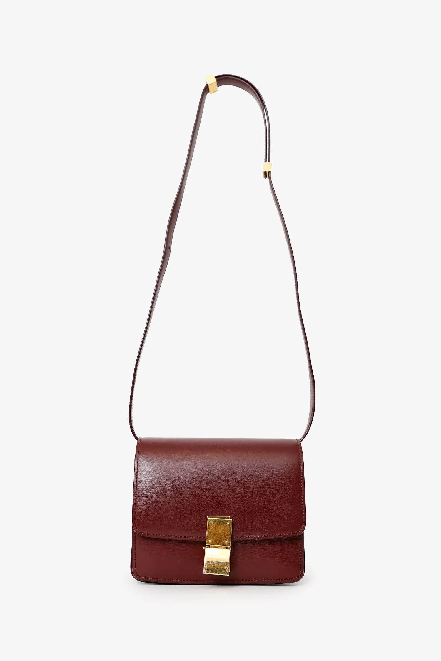 Celine Burgundy Leather Small Box Bag - Image 6