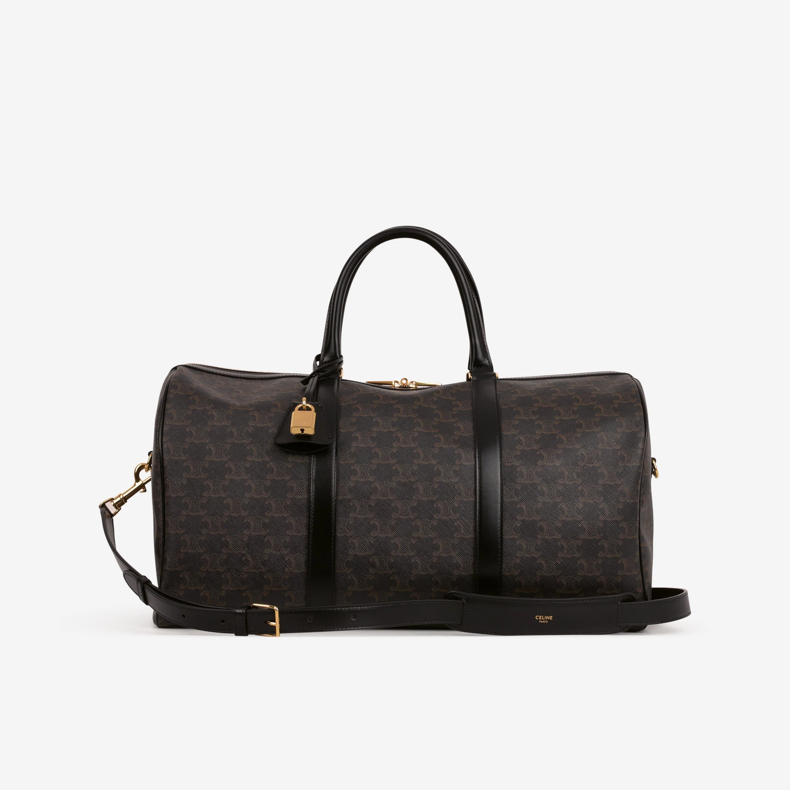 Celine Boston Travel Bag - Triomphe Canvas / Calfskin | Gold Hardware - Image 2