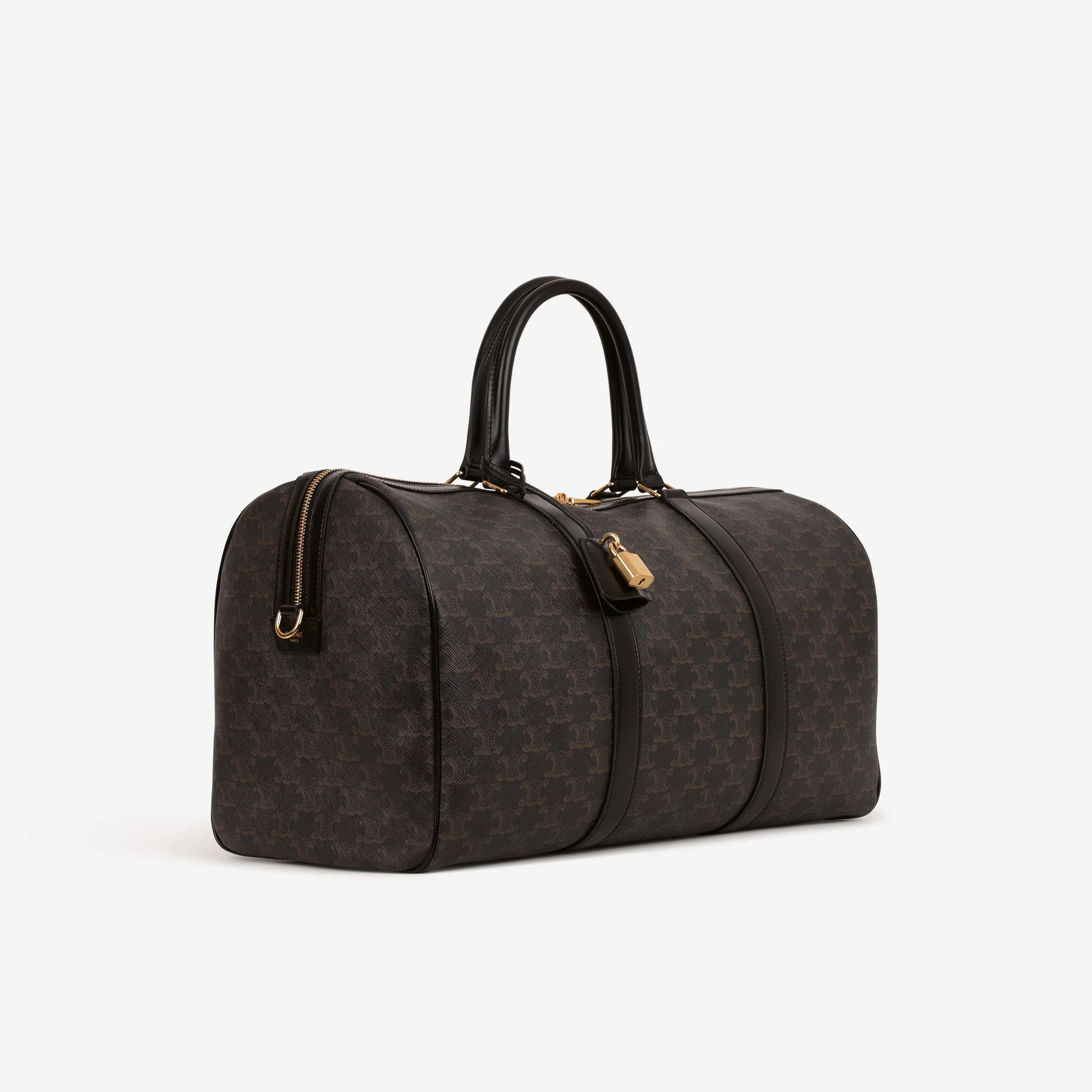 Celine Boston Travel Bag - Triomphe Canvas / Calfskin | Gold Hardware - Image 3