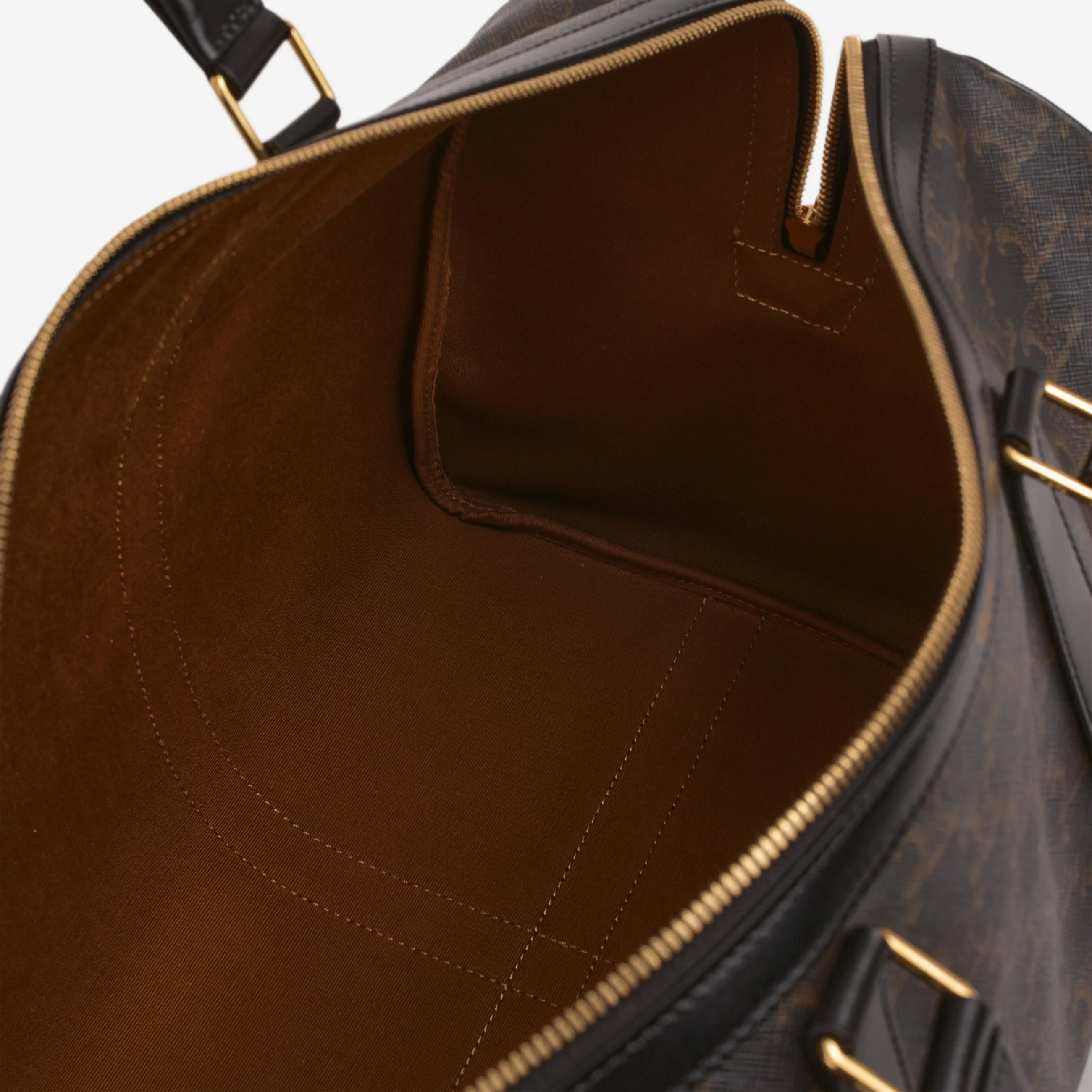 Celine Boston Travel Bag - Triomphe Canvas / Calfskin | Gold Hardware - Image 6