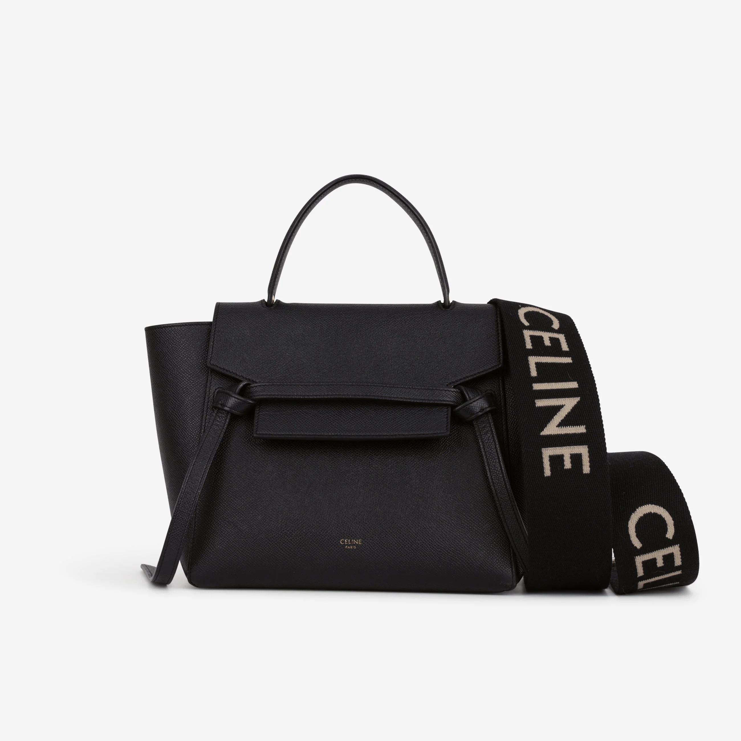 Celine Micro Belt Bag - Black Grained Calfskin | Gold Hardware - Image 2