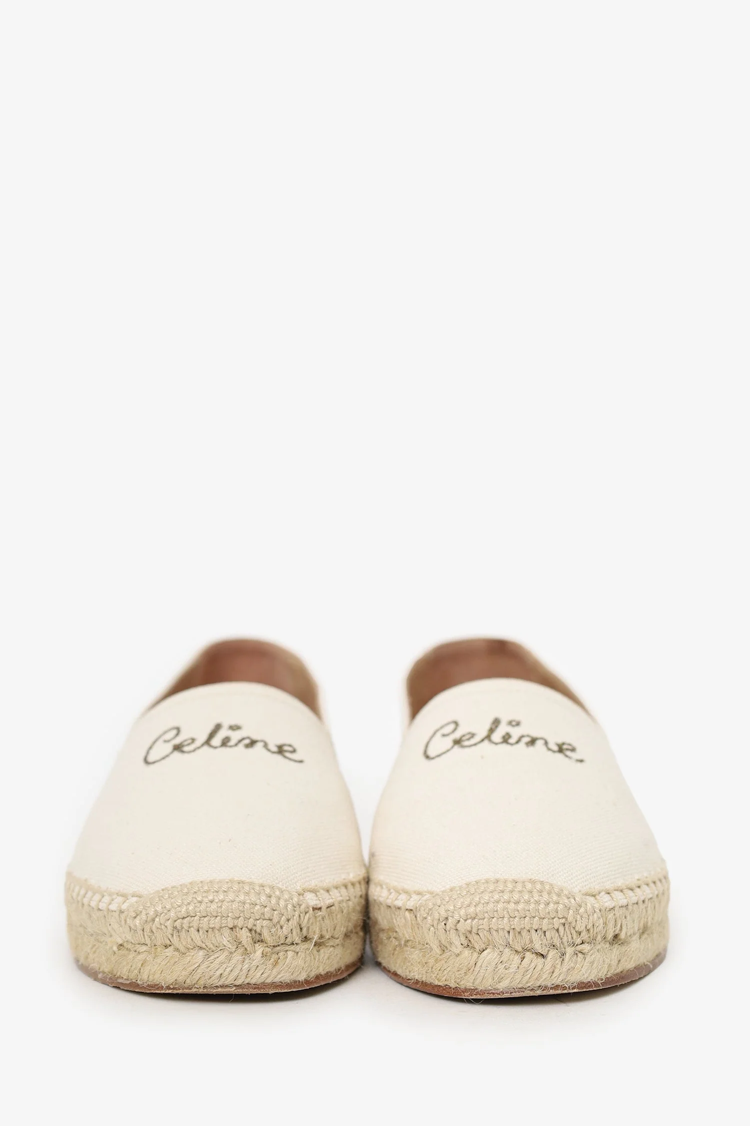 Celine Cream Logo Espadrilles Size 38 - Image 3