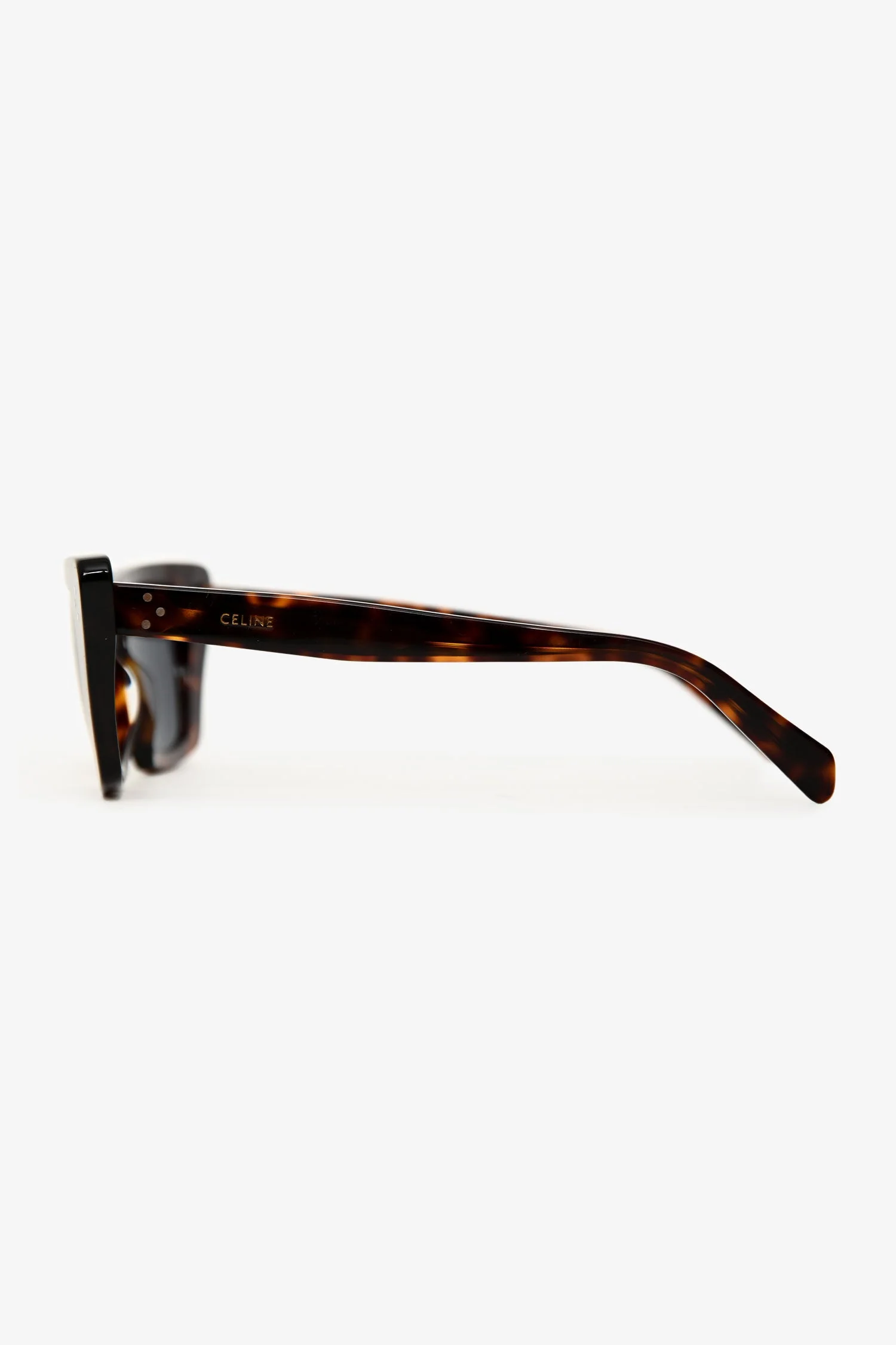 Celine Dark Brown Tortoise Acetate Cat Eye Sunglasses - Image 3