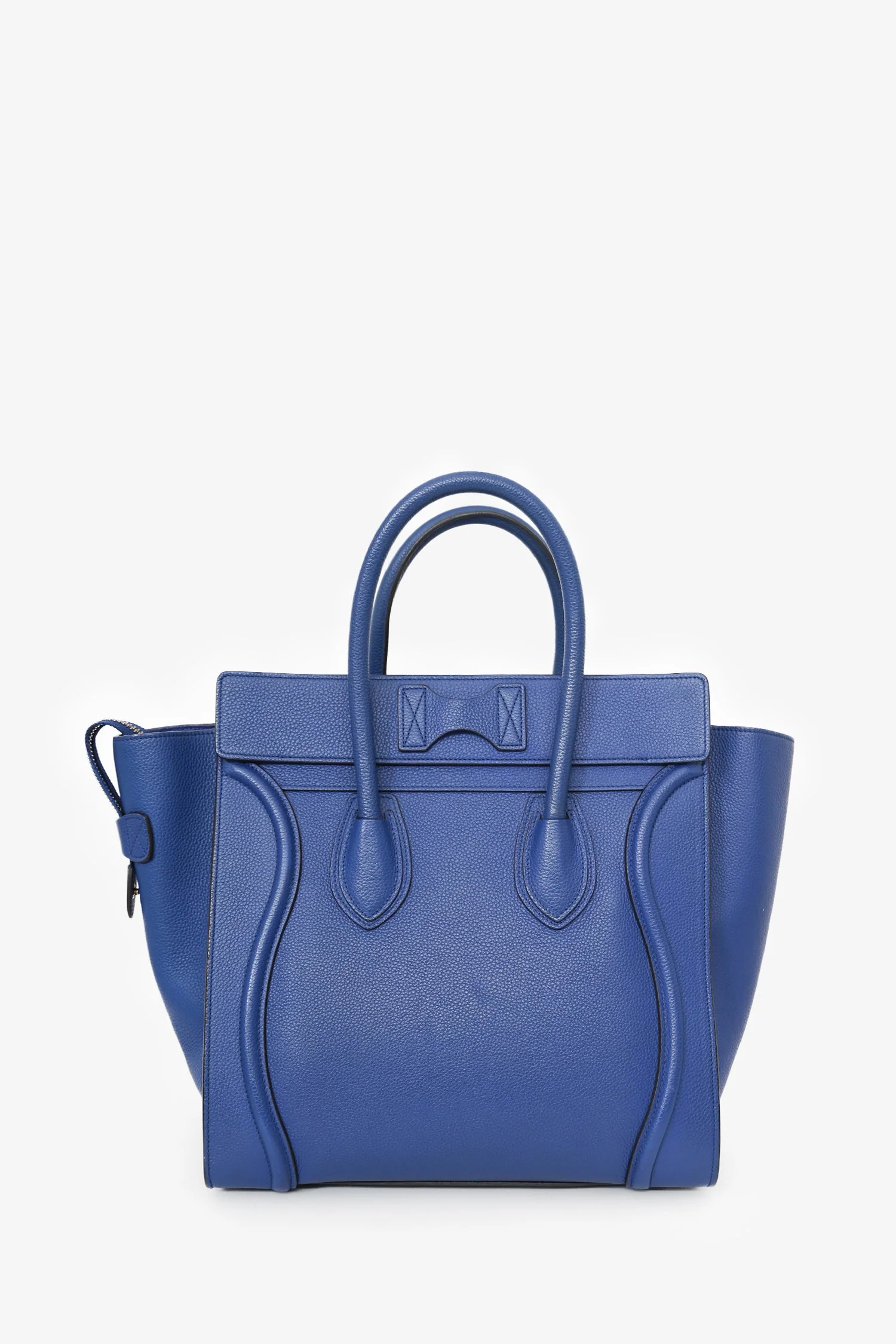 Celine Electric Blue Grained Leather Mini Luggage Tote - Image 2