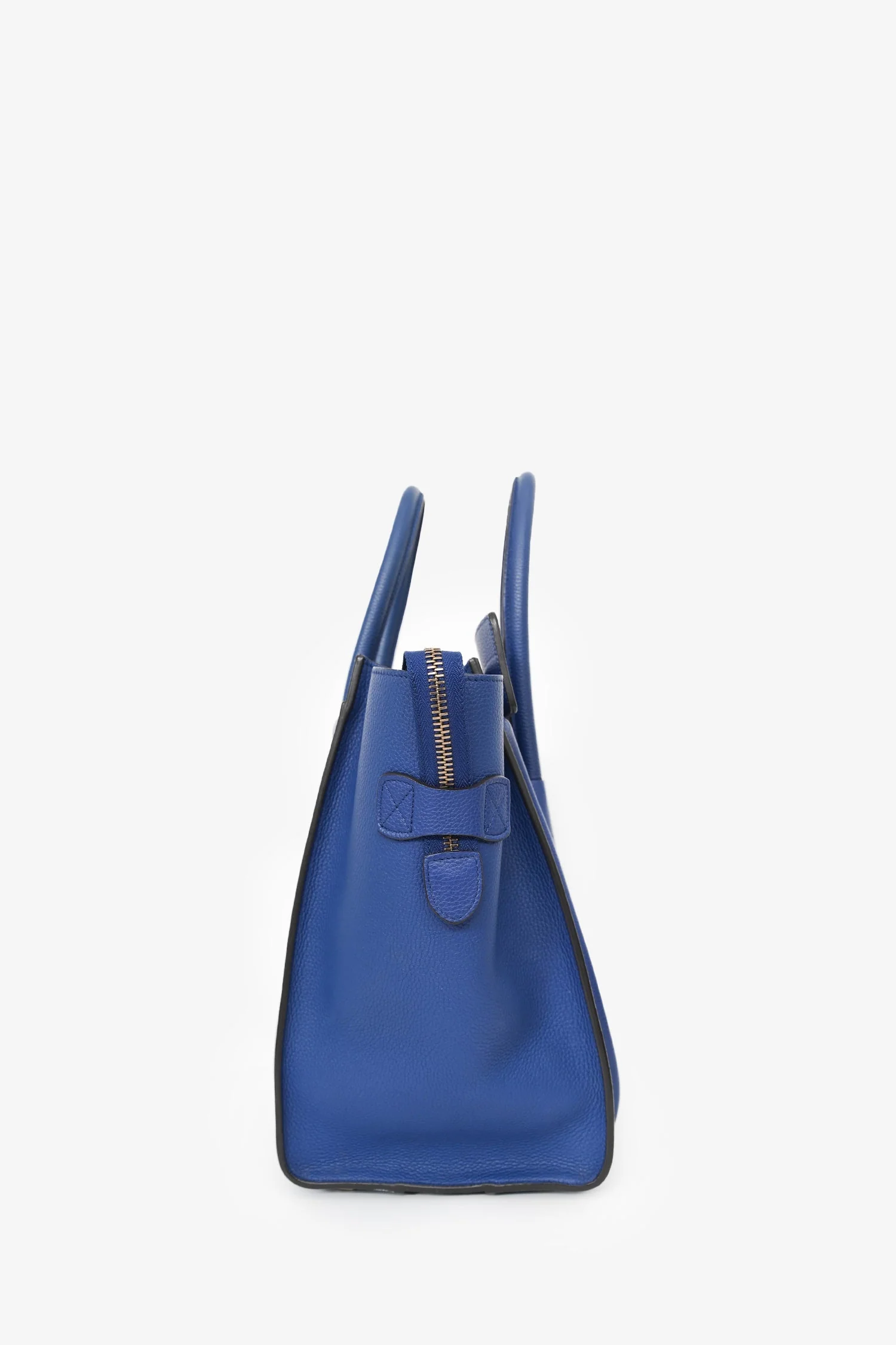 Celine Electric Blue Grained Leather Mini Luggage Tote - Image 4