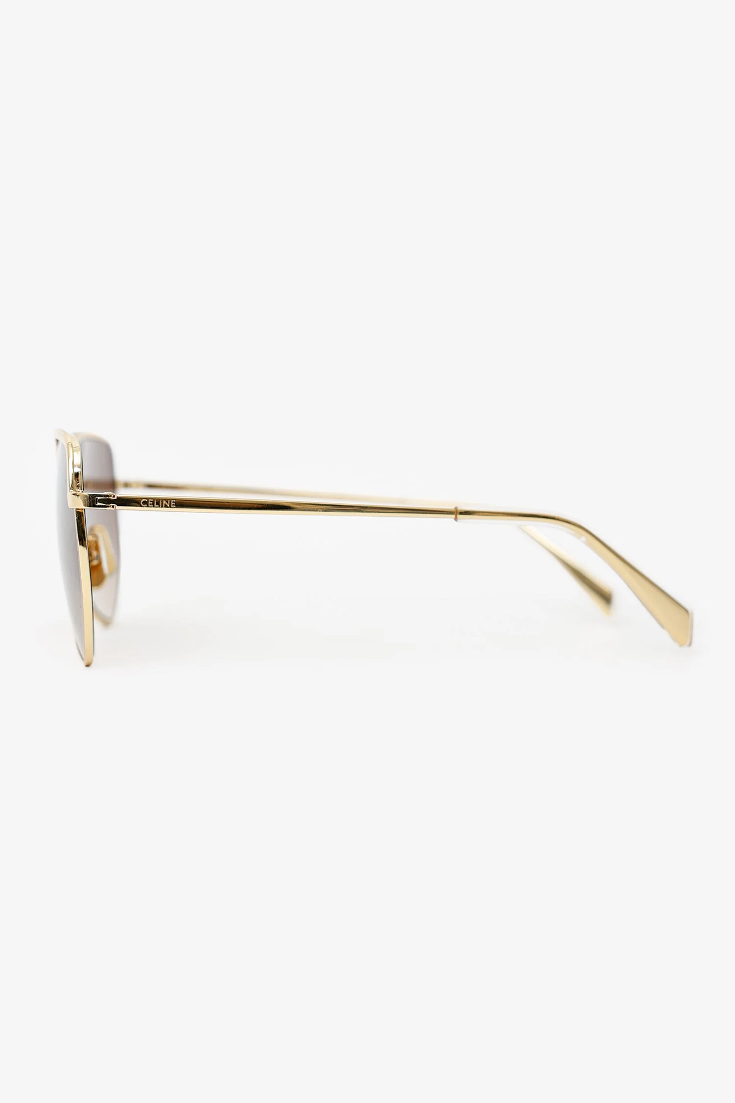 Celine Gold Tone Metal Frame Square Sunglasses - Image 3