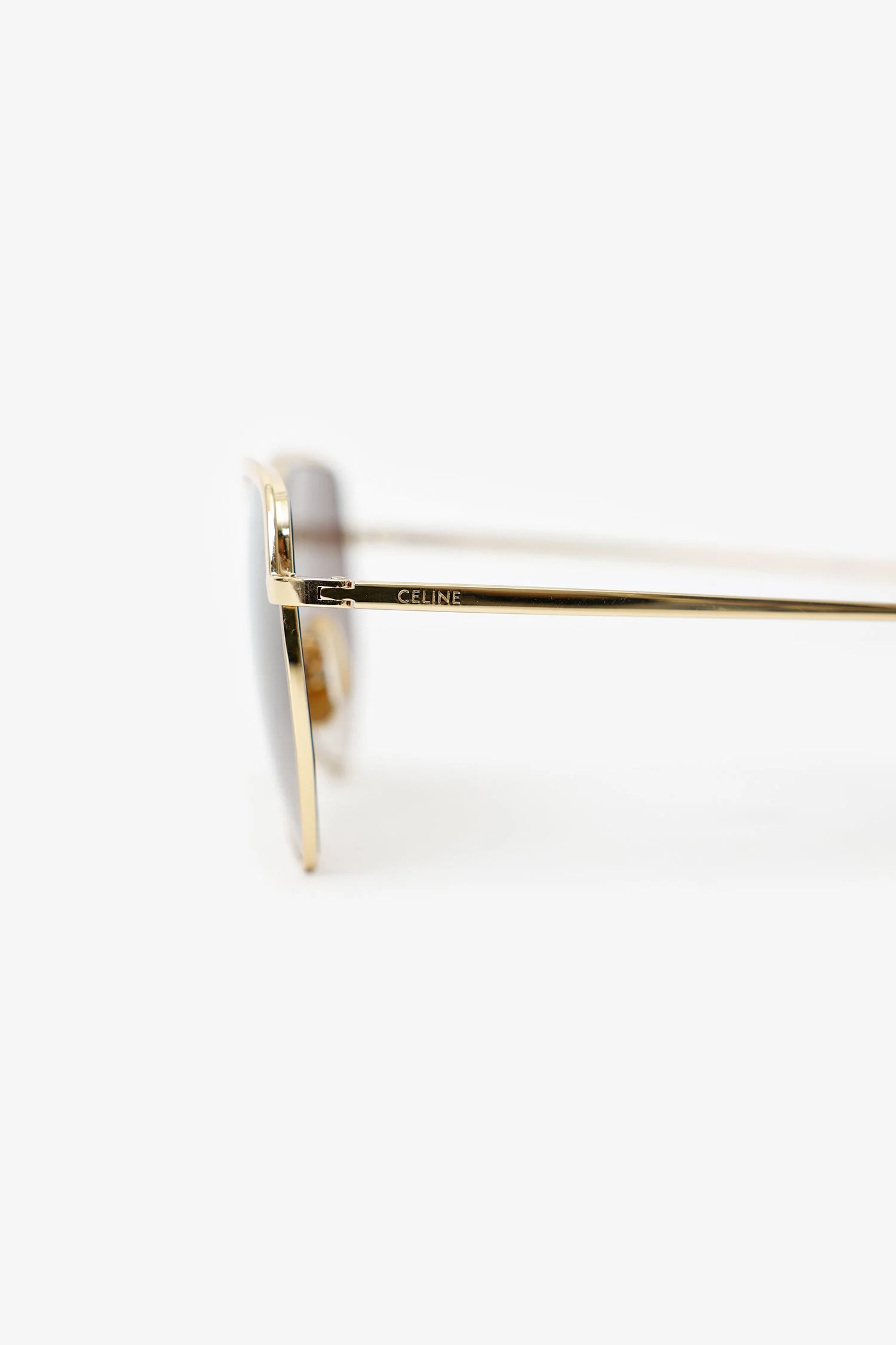 Celine Gold Tone Metal Frame Square Sunglasses - Image 4