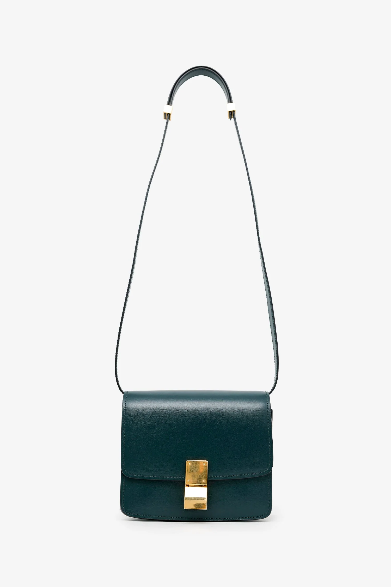 Celine Green Leather Small Box Crossbody Bag - Image 6