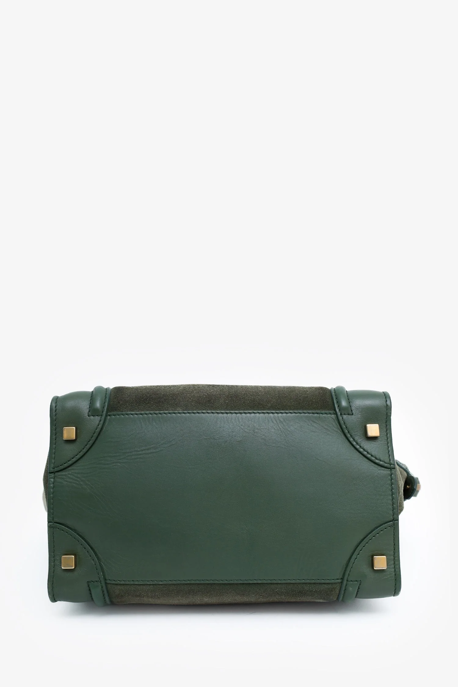 Celine Green Suede/Leather Micro Luggage Tote Bag - Image 5